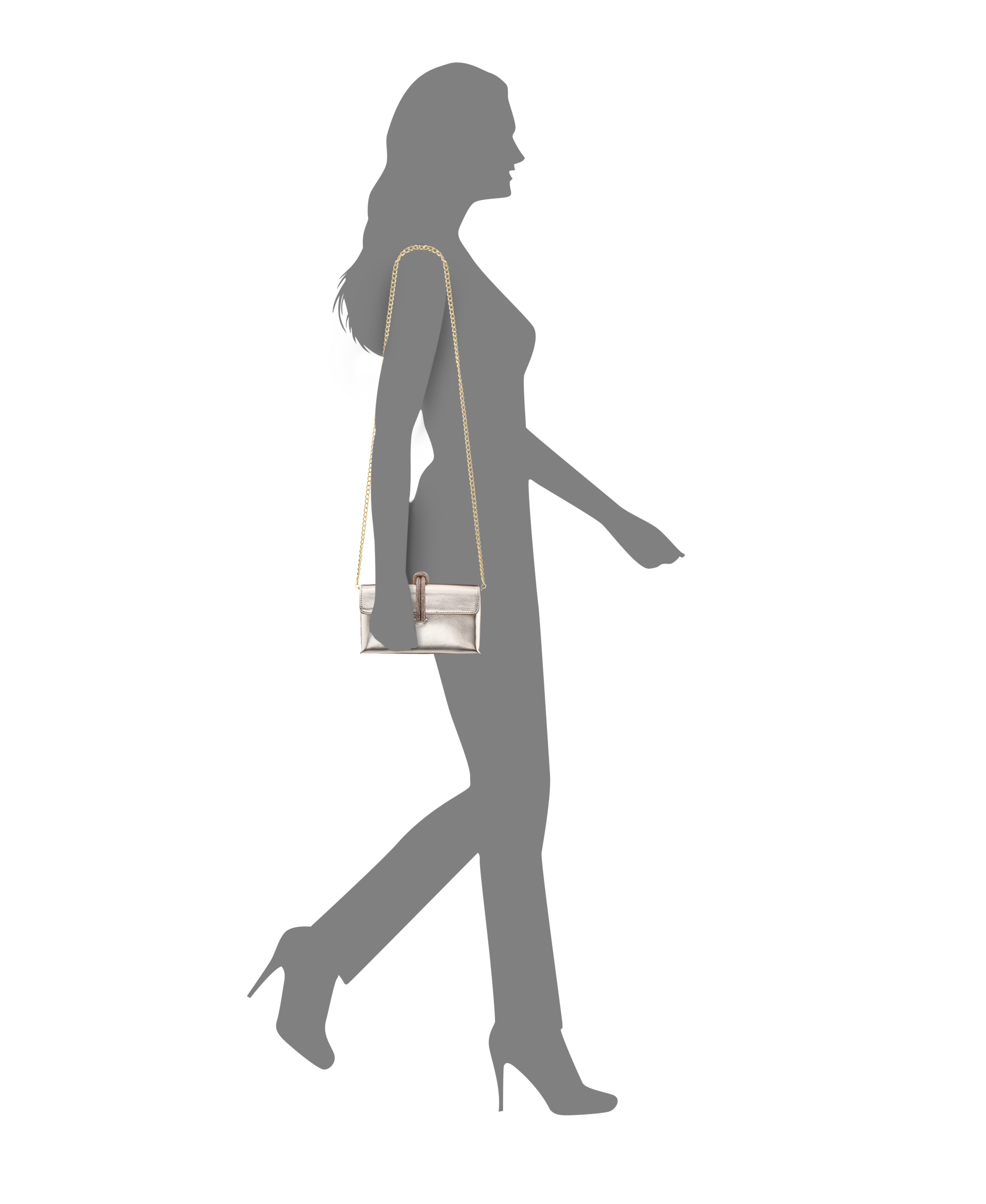 アクセサリー Nina Womens Kaylee Platino Luna Foil PU / Glass Crystal Handle Bag