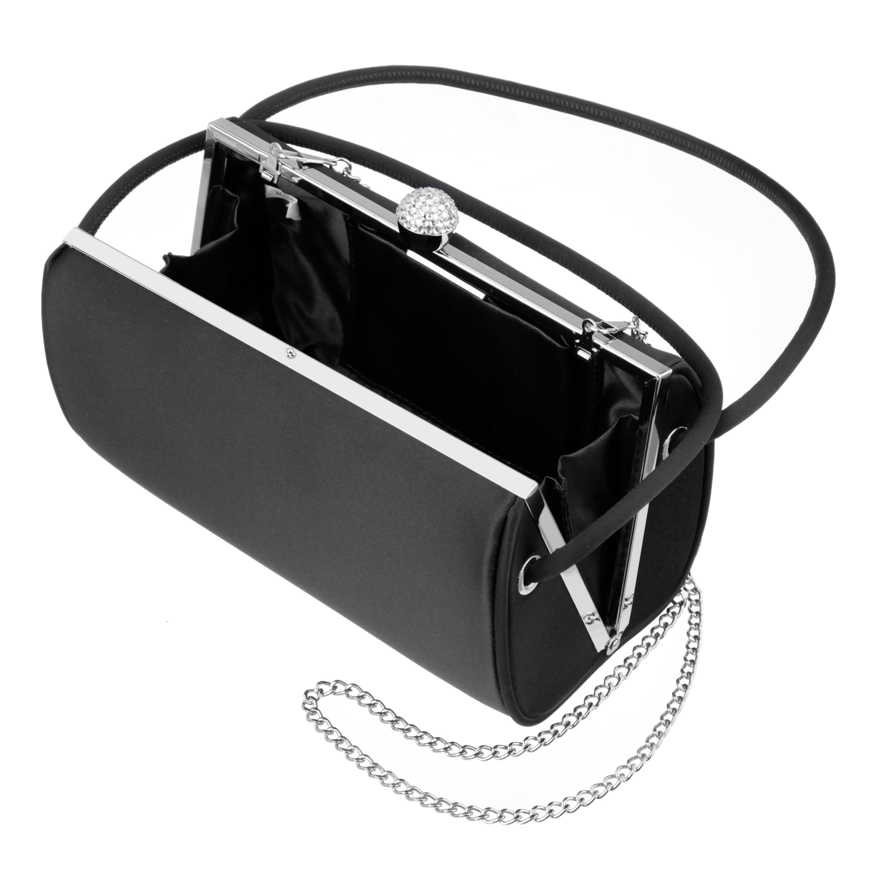 Womens Khalani Black Satin Handle Bag | Nina Shoes