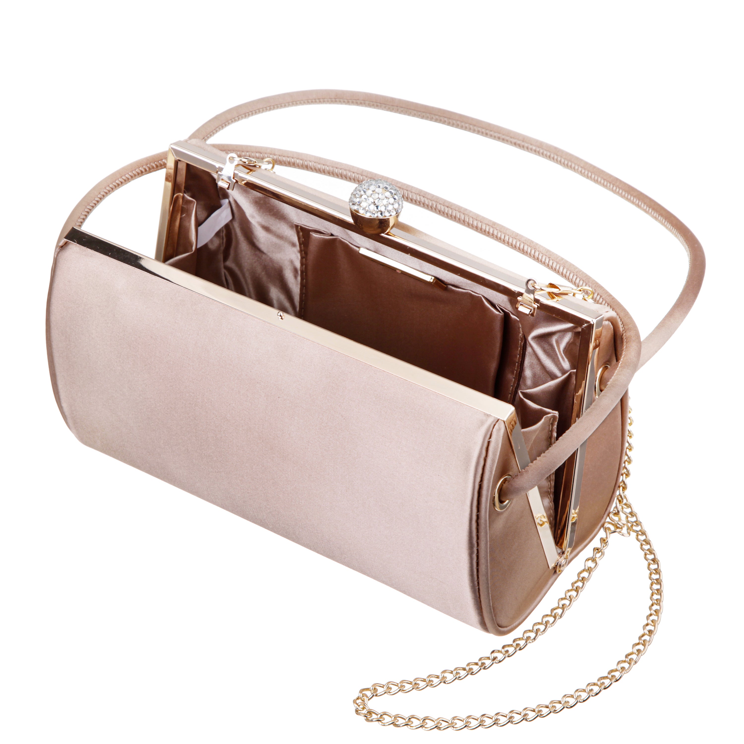 Womens Khalani Brown Satin Handle Bag | Nina Shoes