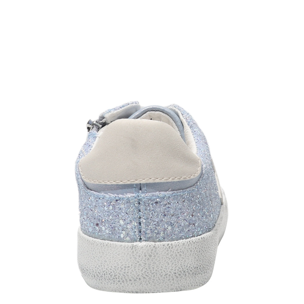 Girls Koryana Blue Glitter Low Top lace up Sneakers | Nina Shoes