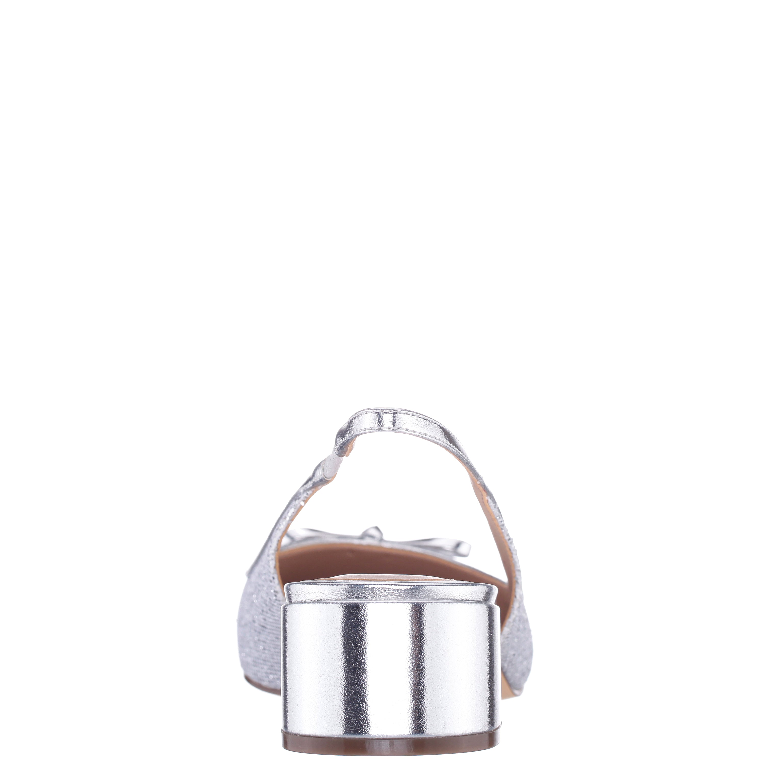 Womens Kourtny Silver Block-Heel Pumps | Nina Shoes