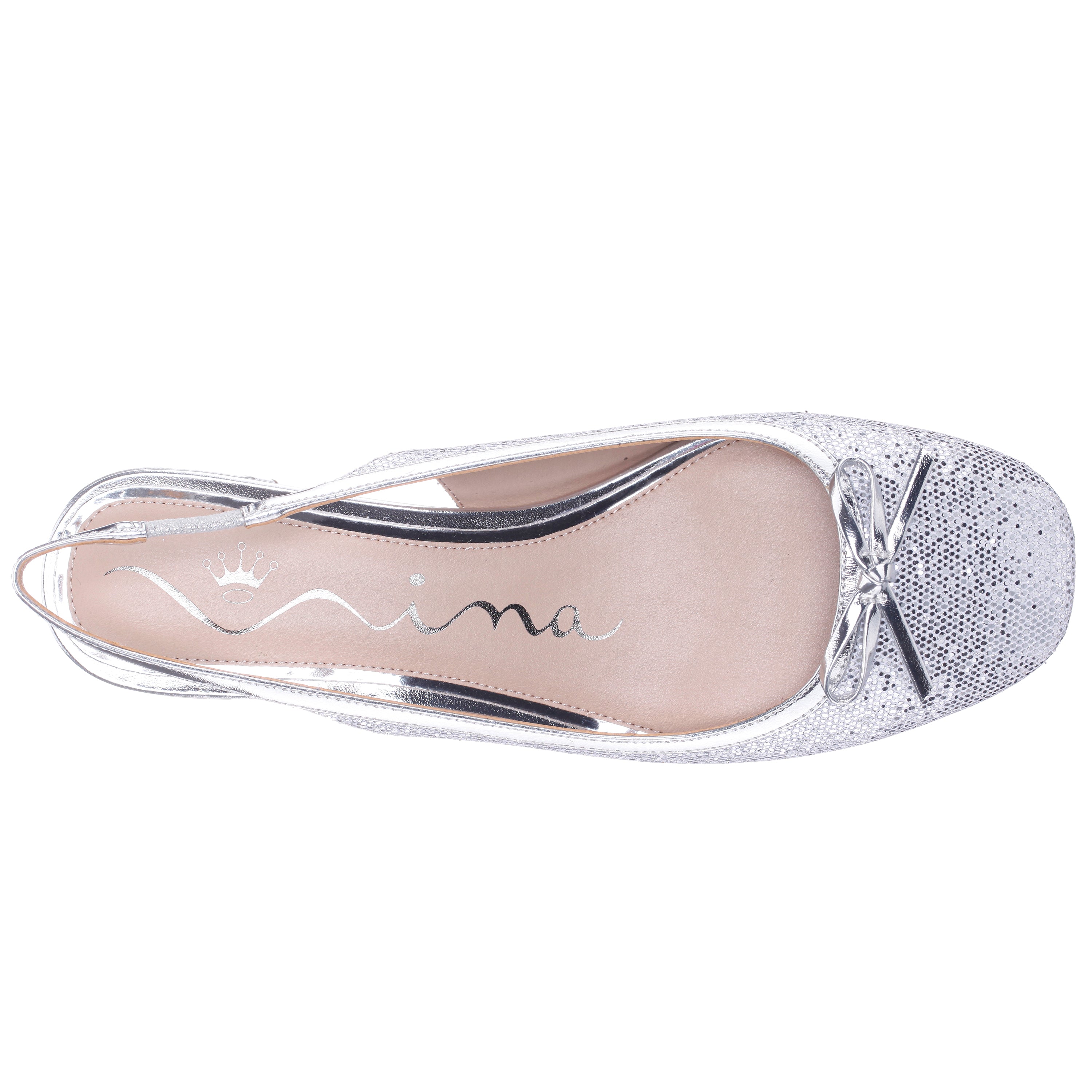 Womens Kourtny Silver Block-Heel Pumps | Nina Shoes