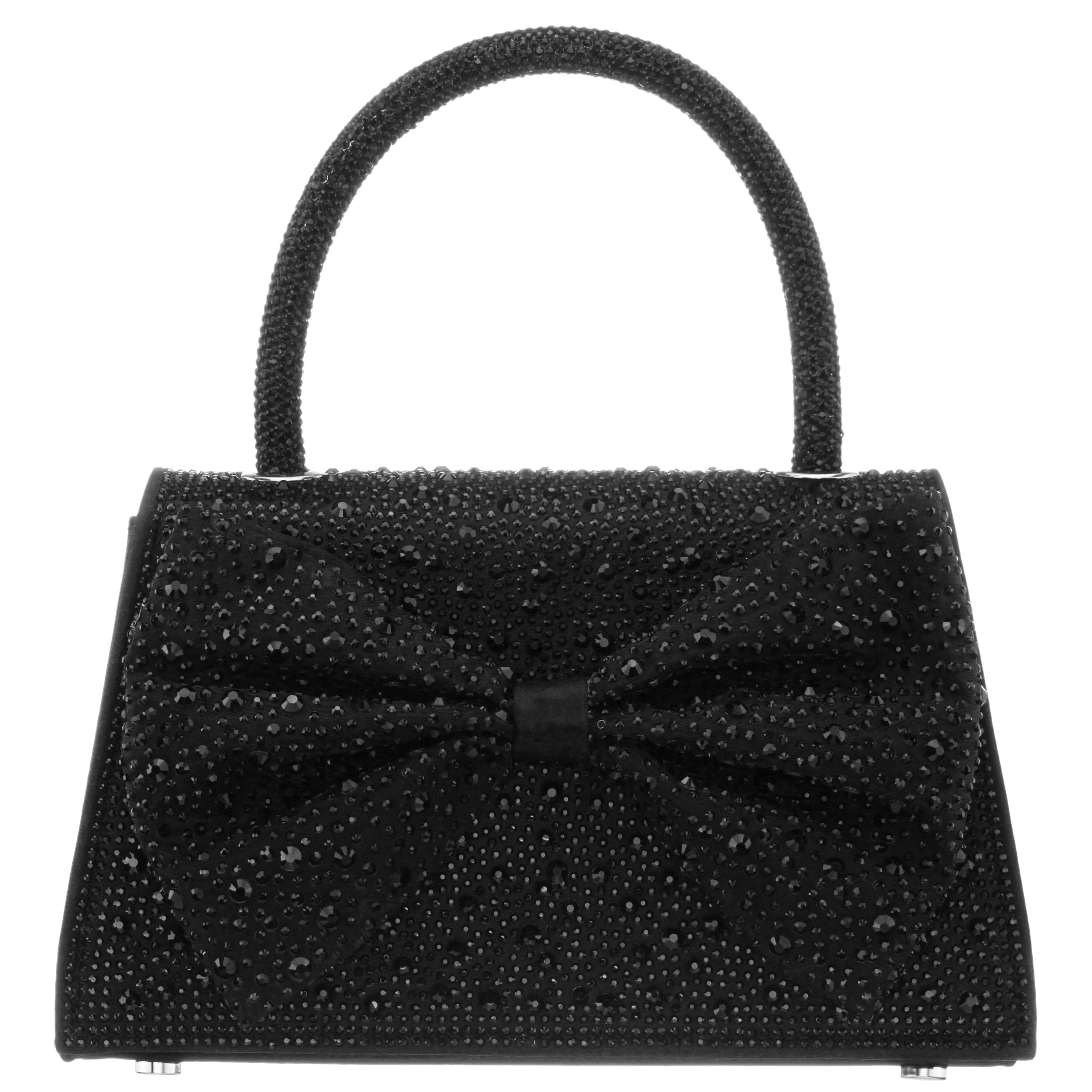 Womens Legacy Black Glass & Satin Handle Satchel | Nina Shoes