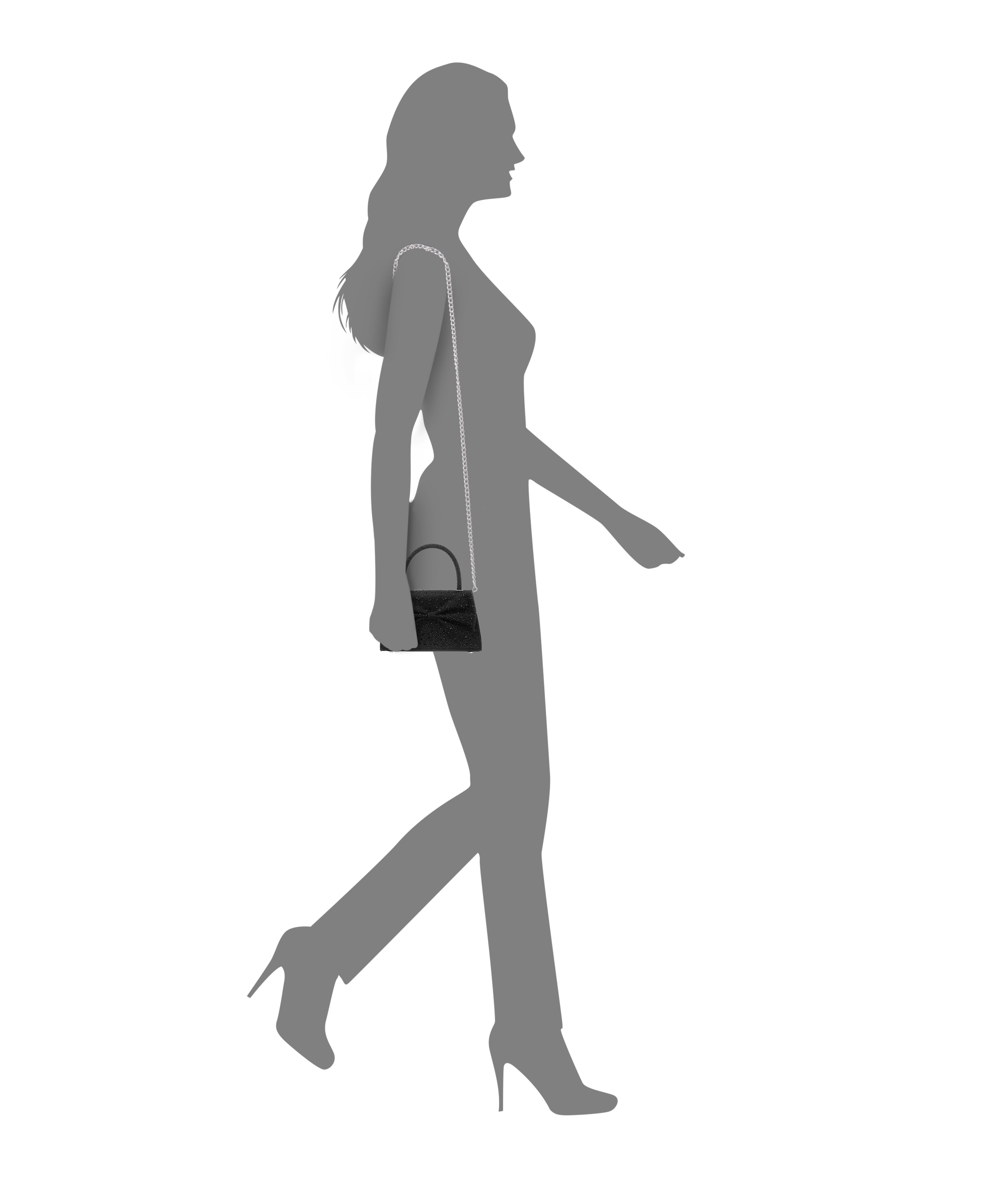 Womens Legacy Black Glass & Satin Handle Satchel | Nina Shoes