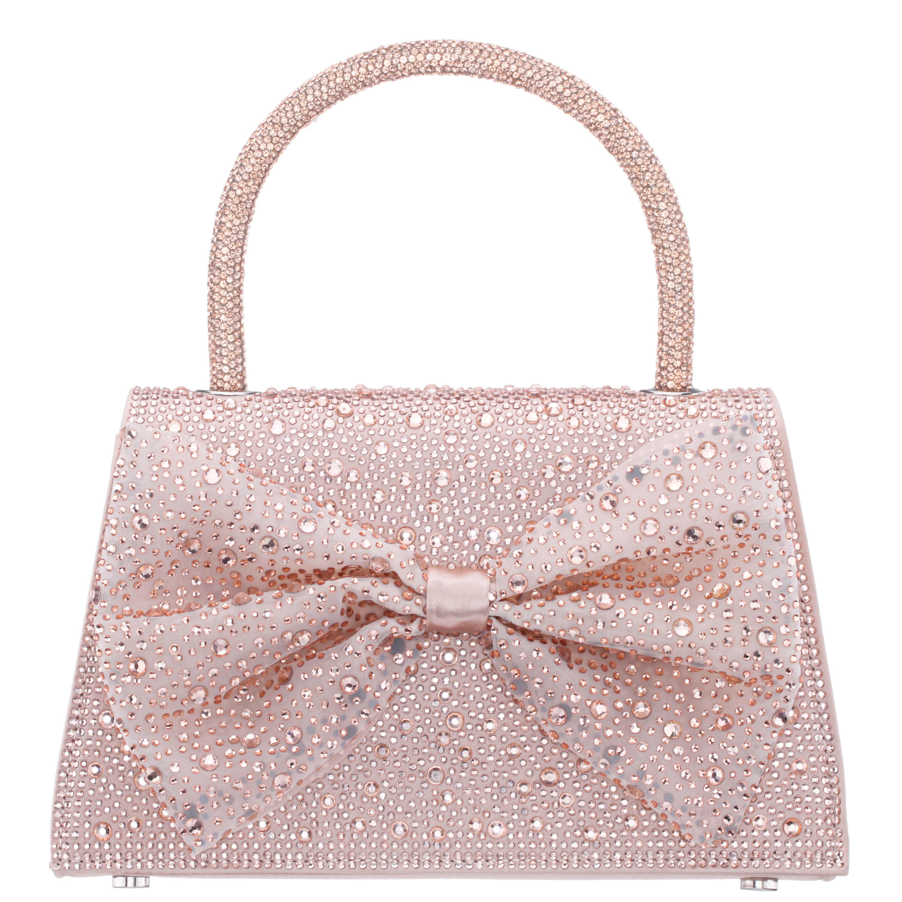 Womens Legacy Pearl Rose Glass Crystal / Satin Handle Satchel