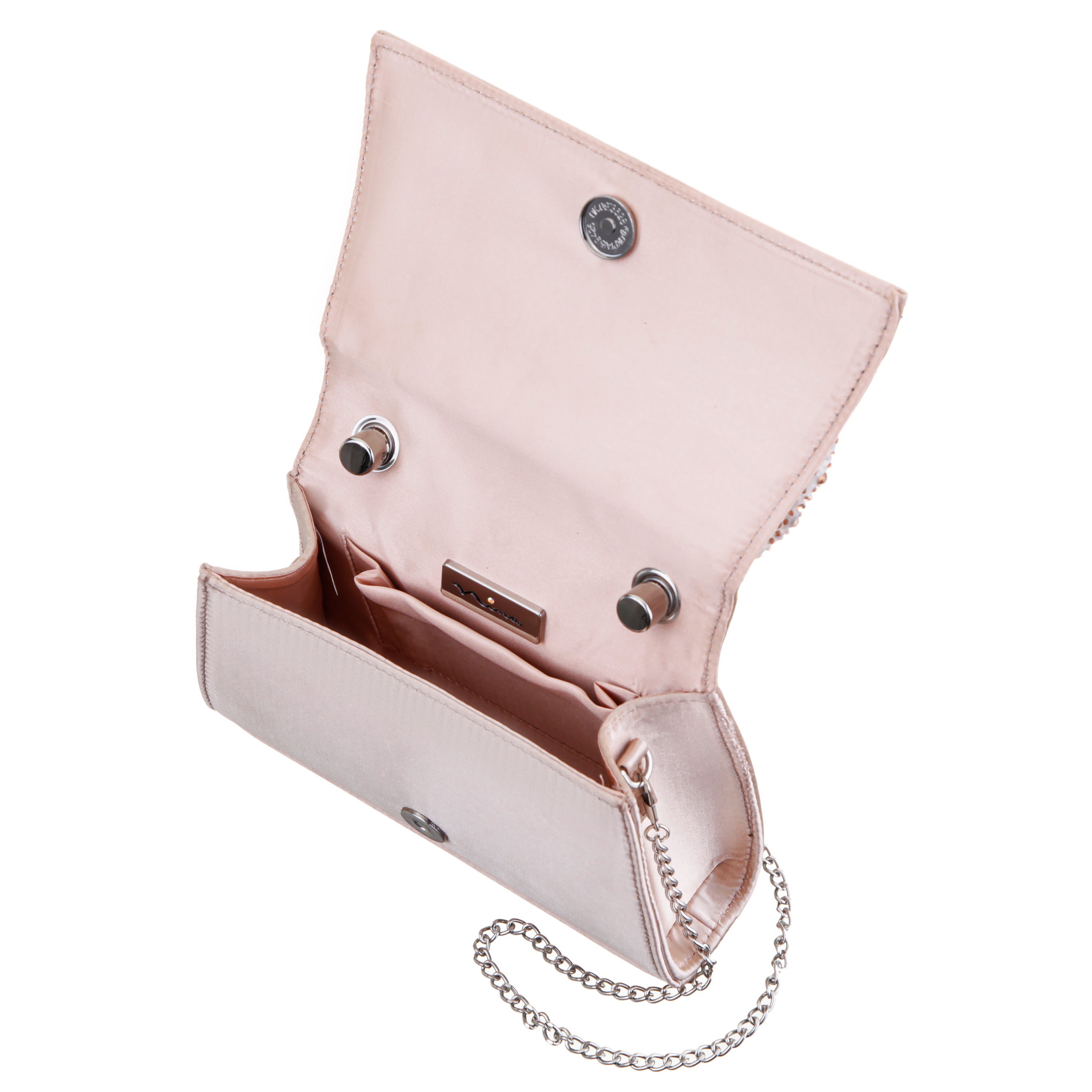 Womens Legacy Pearl Rose Glass Crystal / Satin Handle Satchel