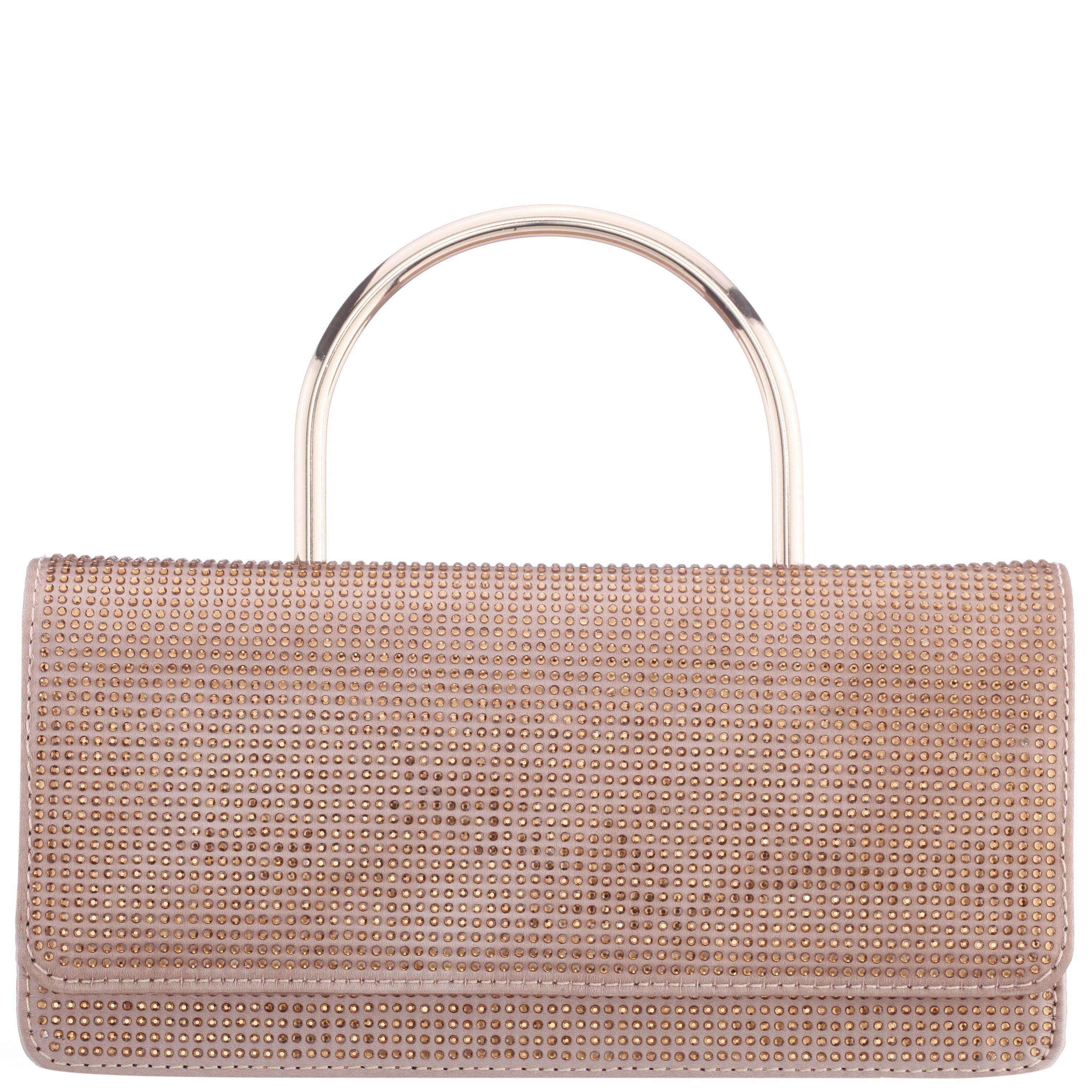Womens Luca Brown Glass Crystal / Satin Handle Satchel | Nina Shoes