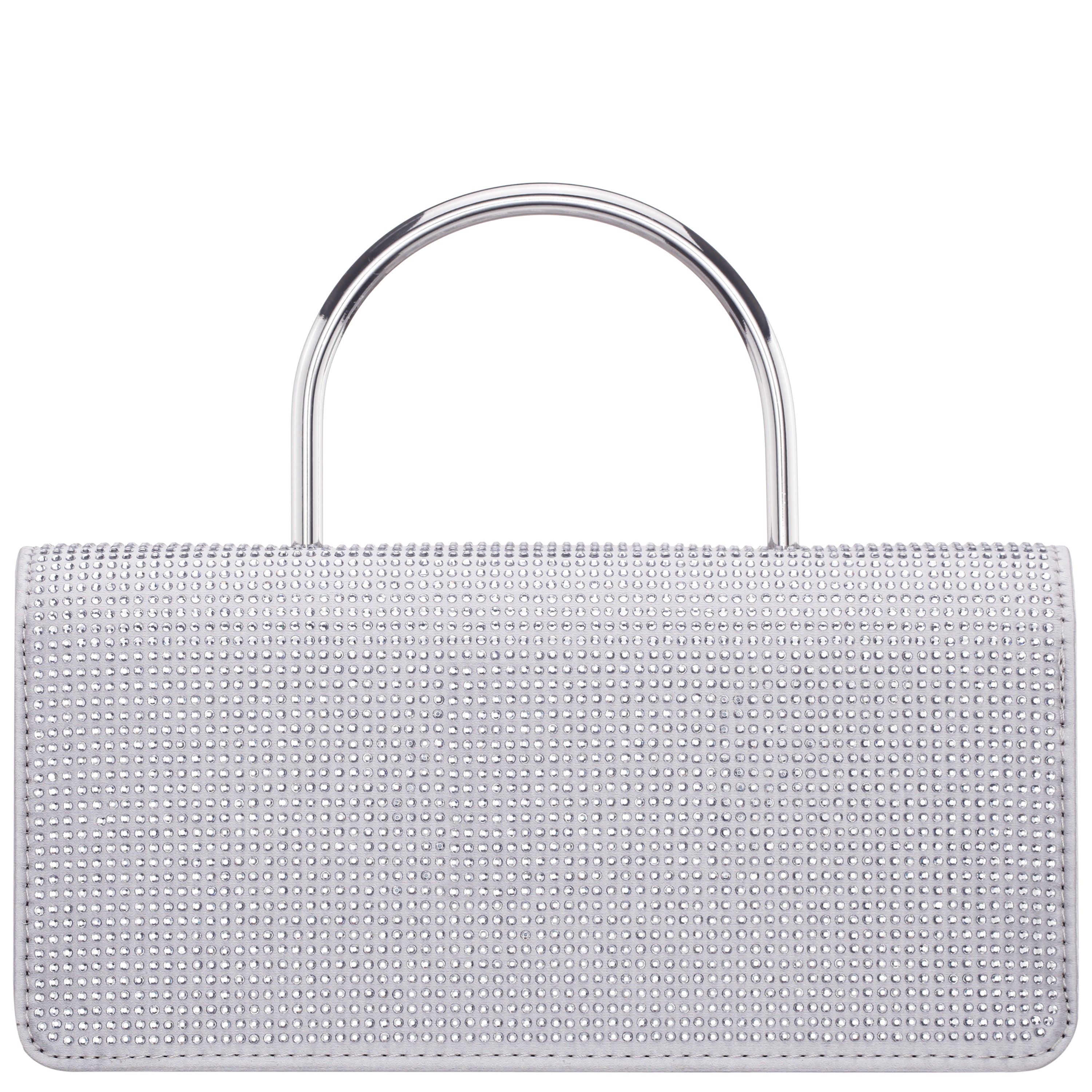 Womens Luca Silver Glass Crystal / Satin Handle Satchel | Nina Shoes