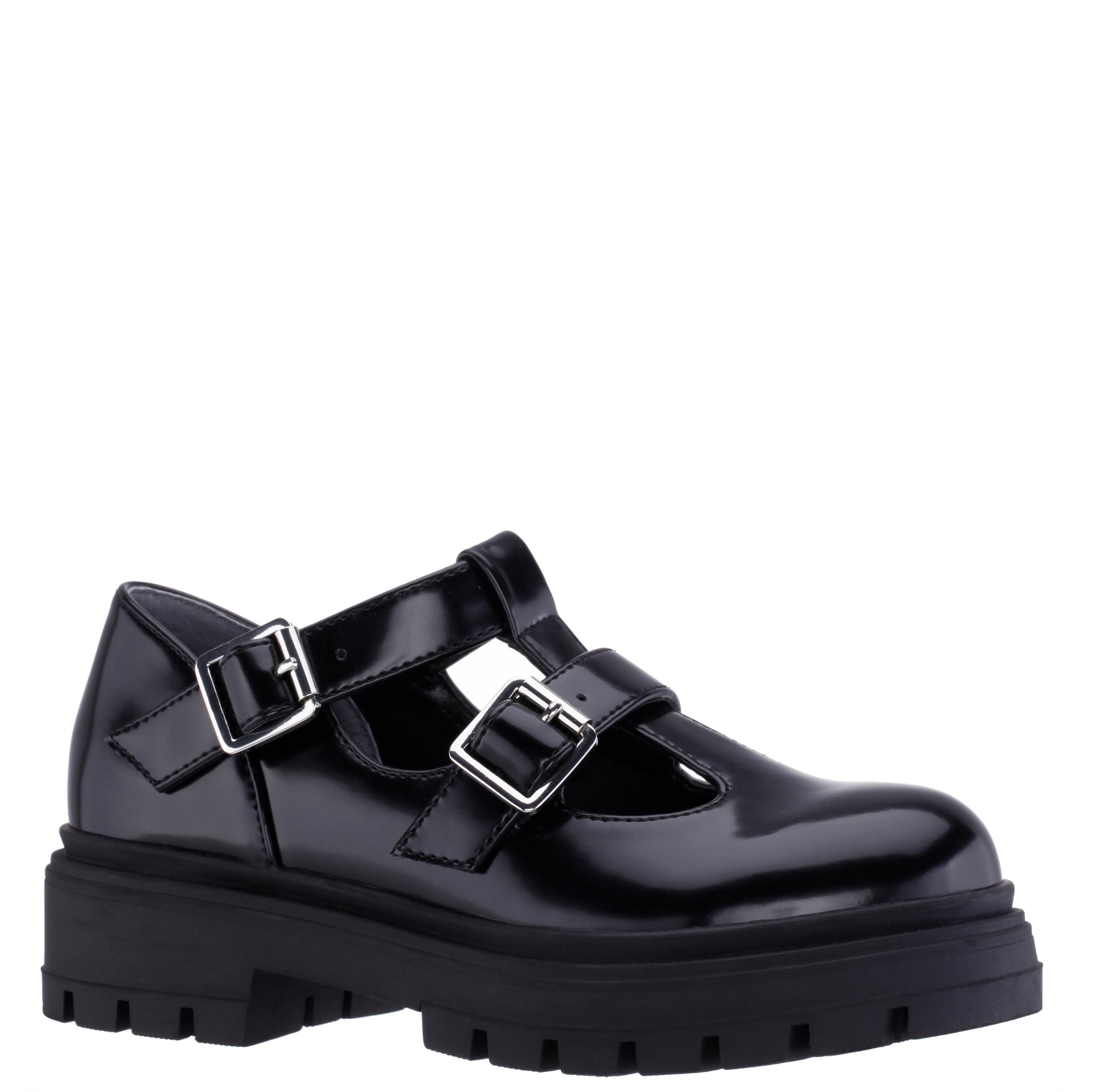 Girls Lucia Black T-Strap School Shoes Nina Shoes