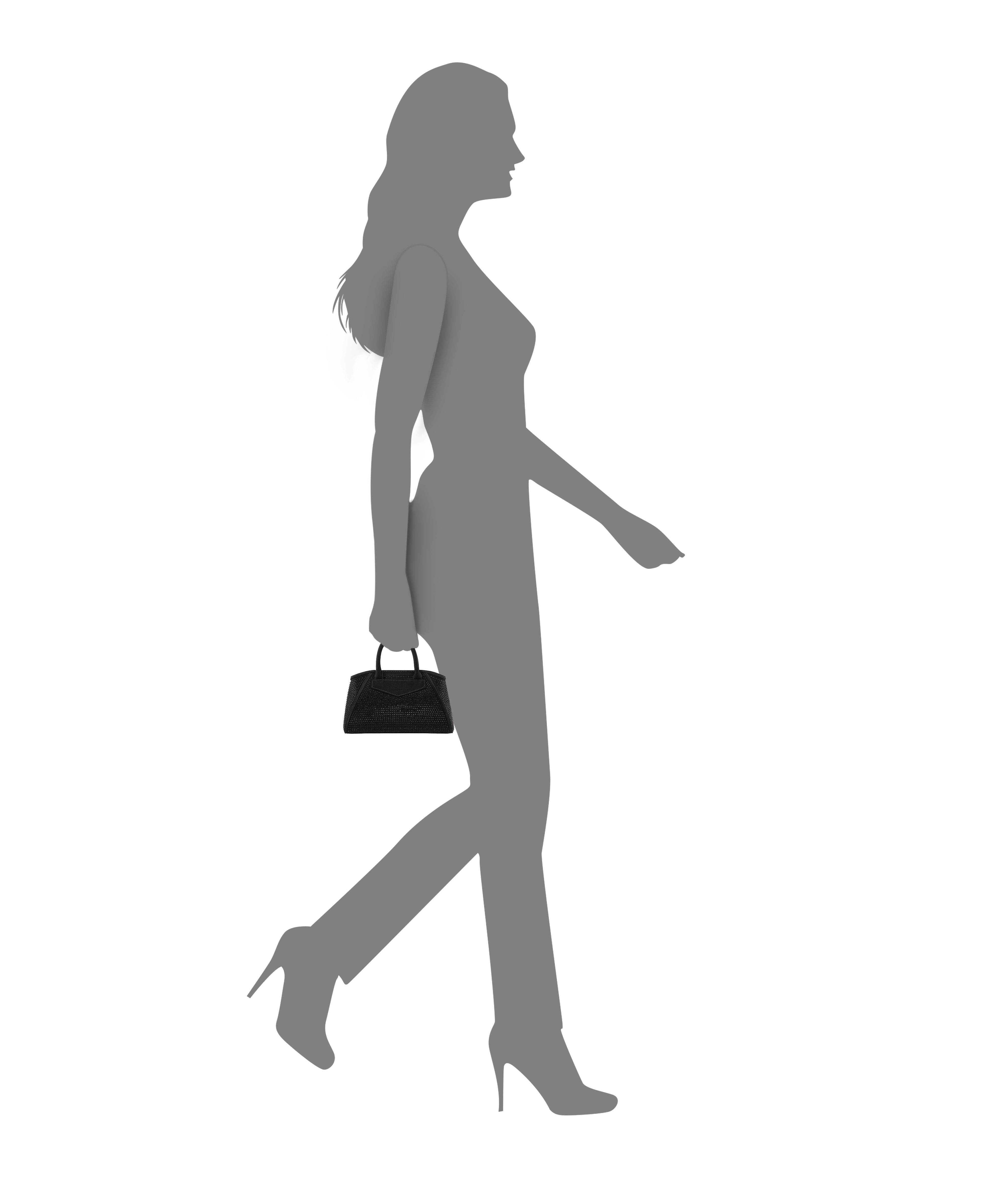 Womens Lyna-L Black Glass Crystal/Satin Satchel | Nina Shoes