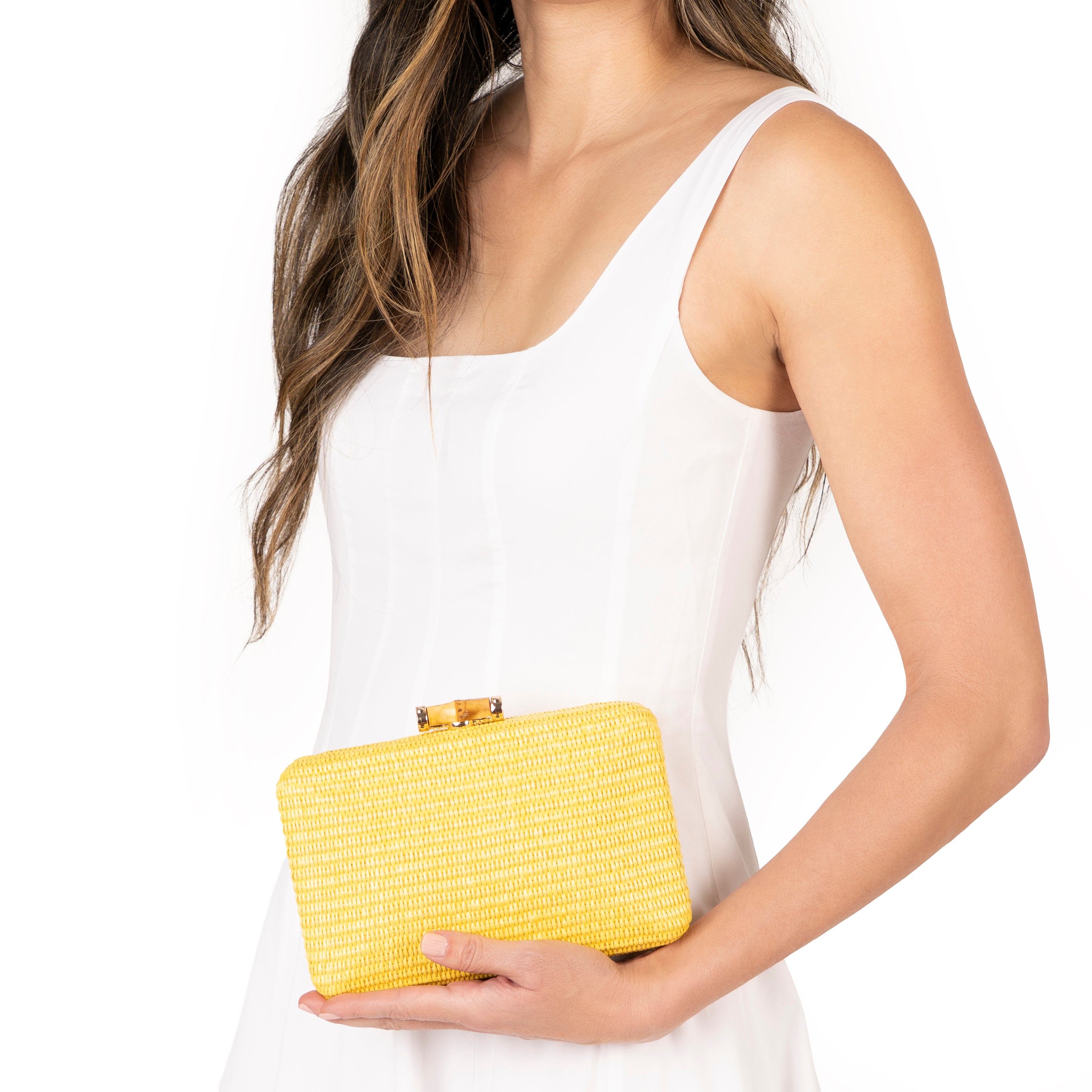 Womens Malia-M Yellow Straw Minaudiere | Nina Shoes