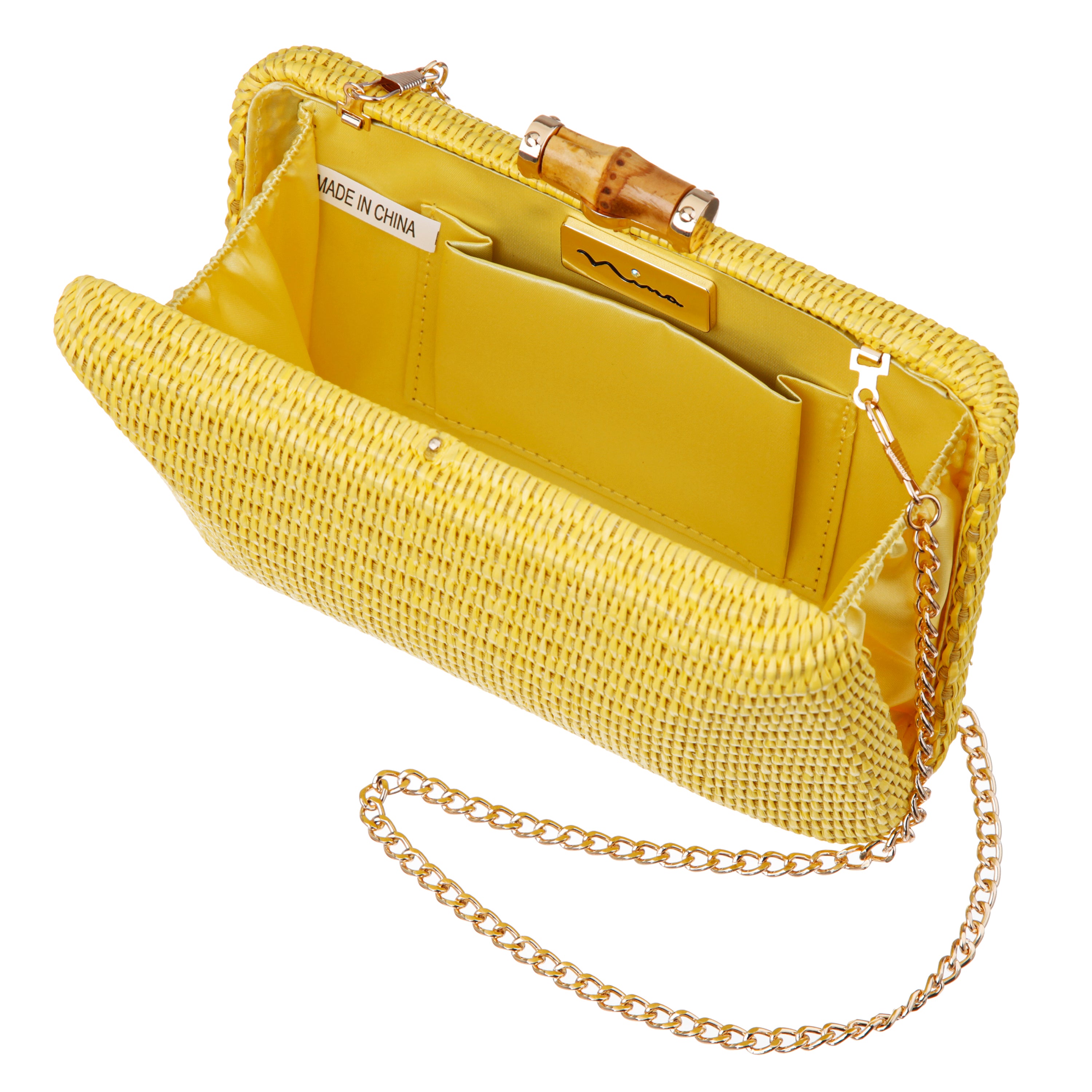 Womens Malia-M Yellow Straw Minaudiere | Nina Shoes