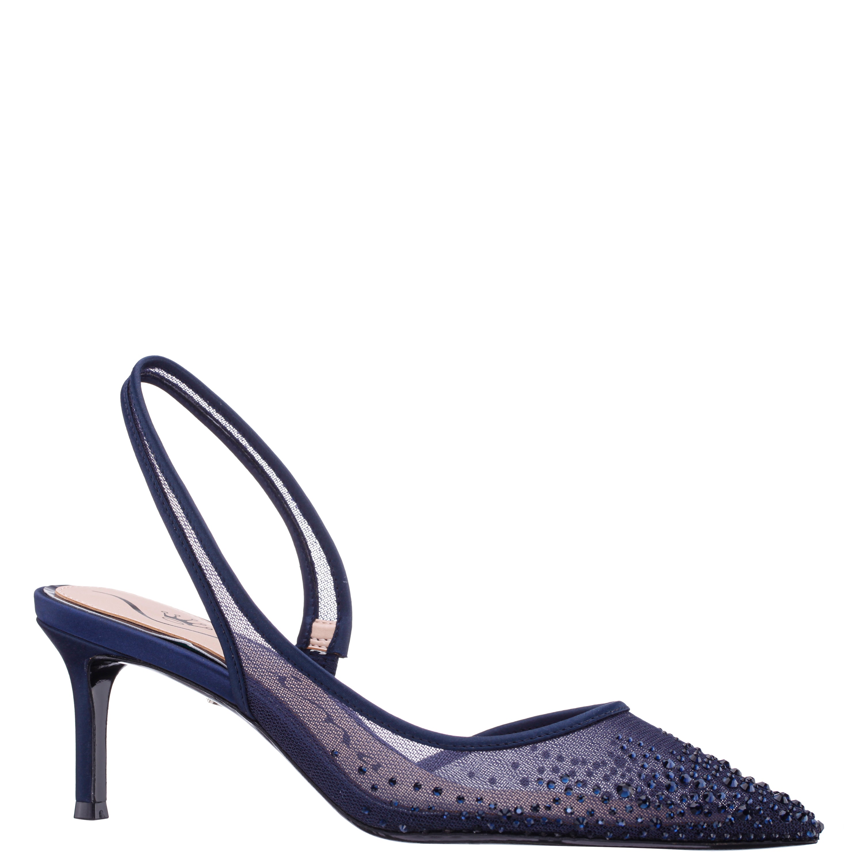 Womens Nazaria Blue Sling Back Mid-Heel Pumps | Nina Shoes Womens Nazaria Blue Sling Back Mid-Heel Pumps | Nina Shoes
