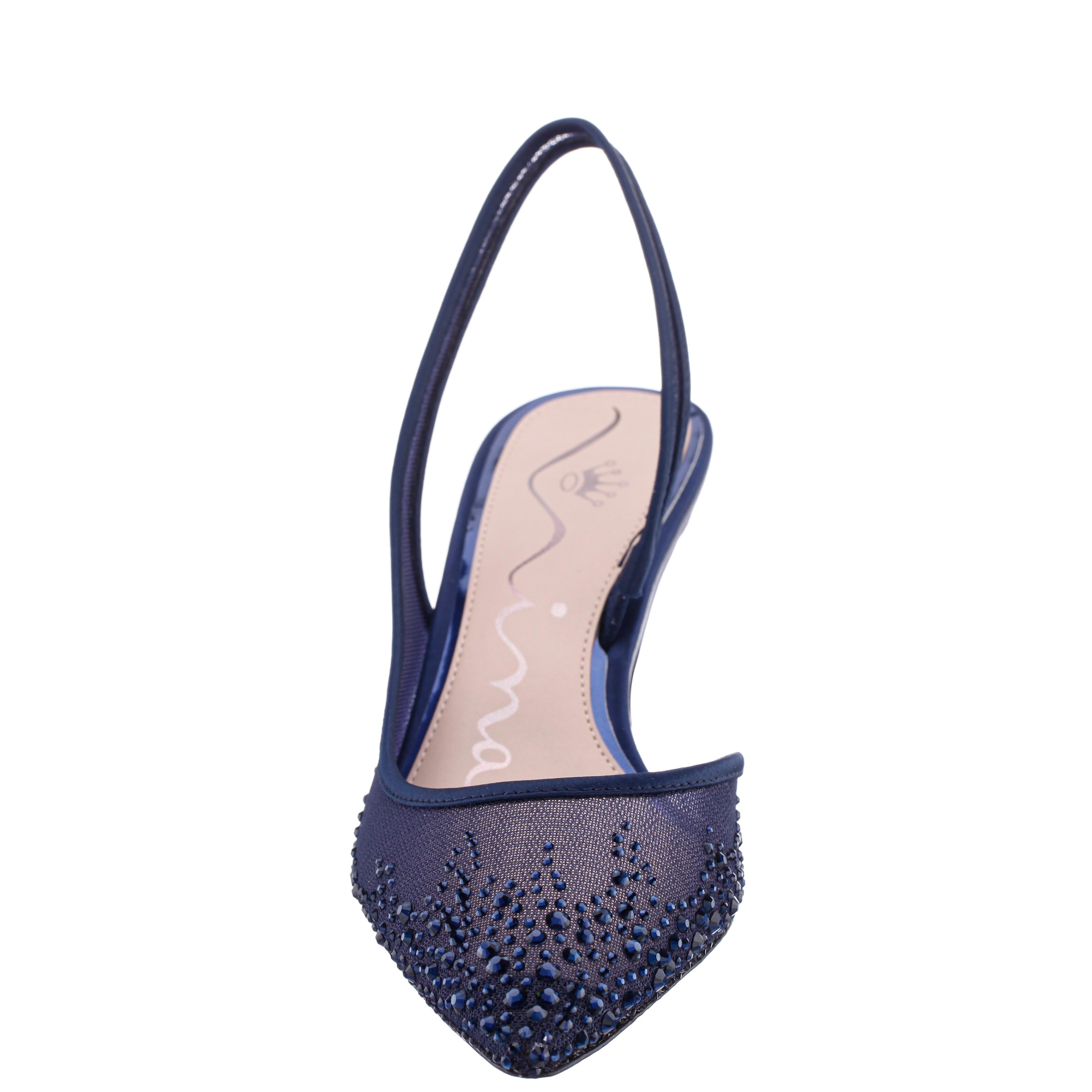 Womens Nazaria Blue Sling Back Mid-Heel Pumps | Nina Shoes Womens Nazaria Blue Sling Back Mid-Heel Pumps | Nina Shoes