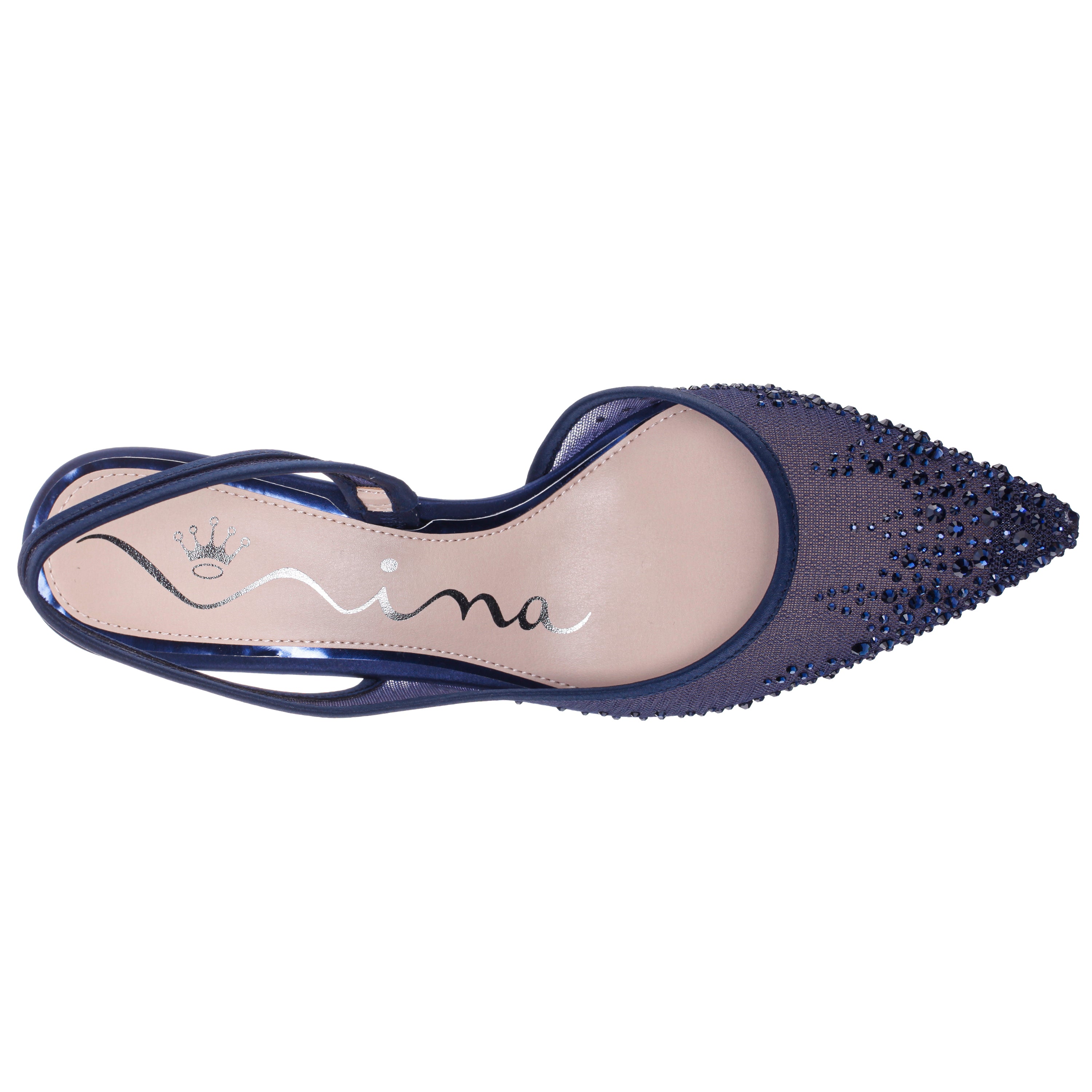 Womens Nazaria Blue Sling Back Mid-Heel Pumps | Nina Shoes