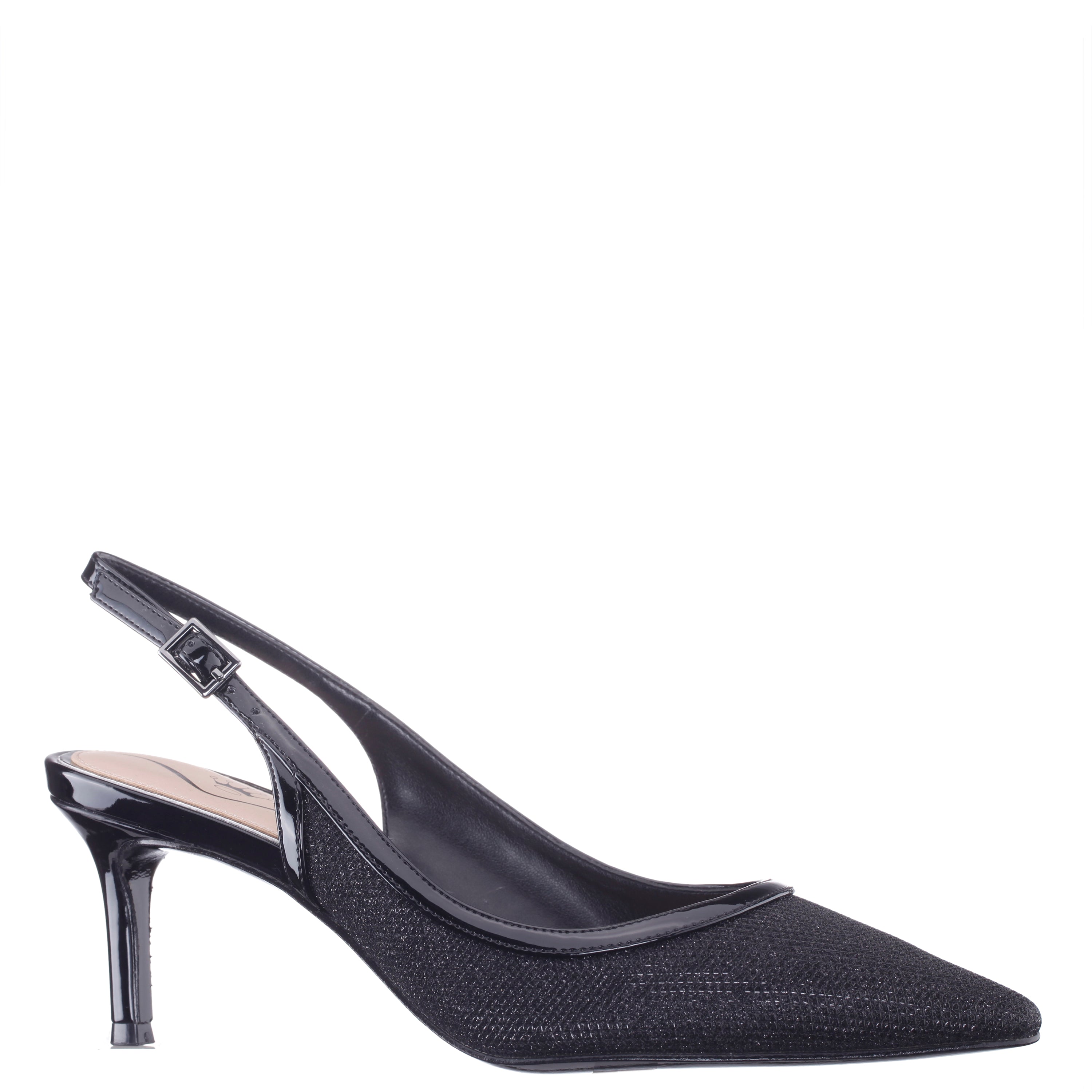 Womens Nazuri Black Mid-Heel Pumps | Nina Shoes