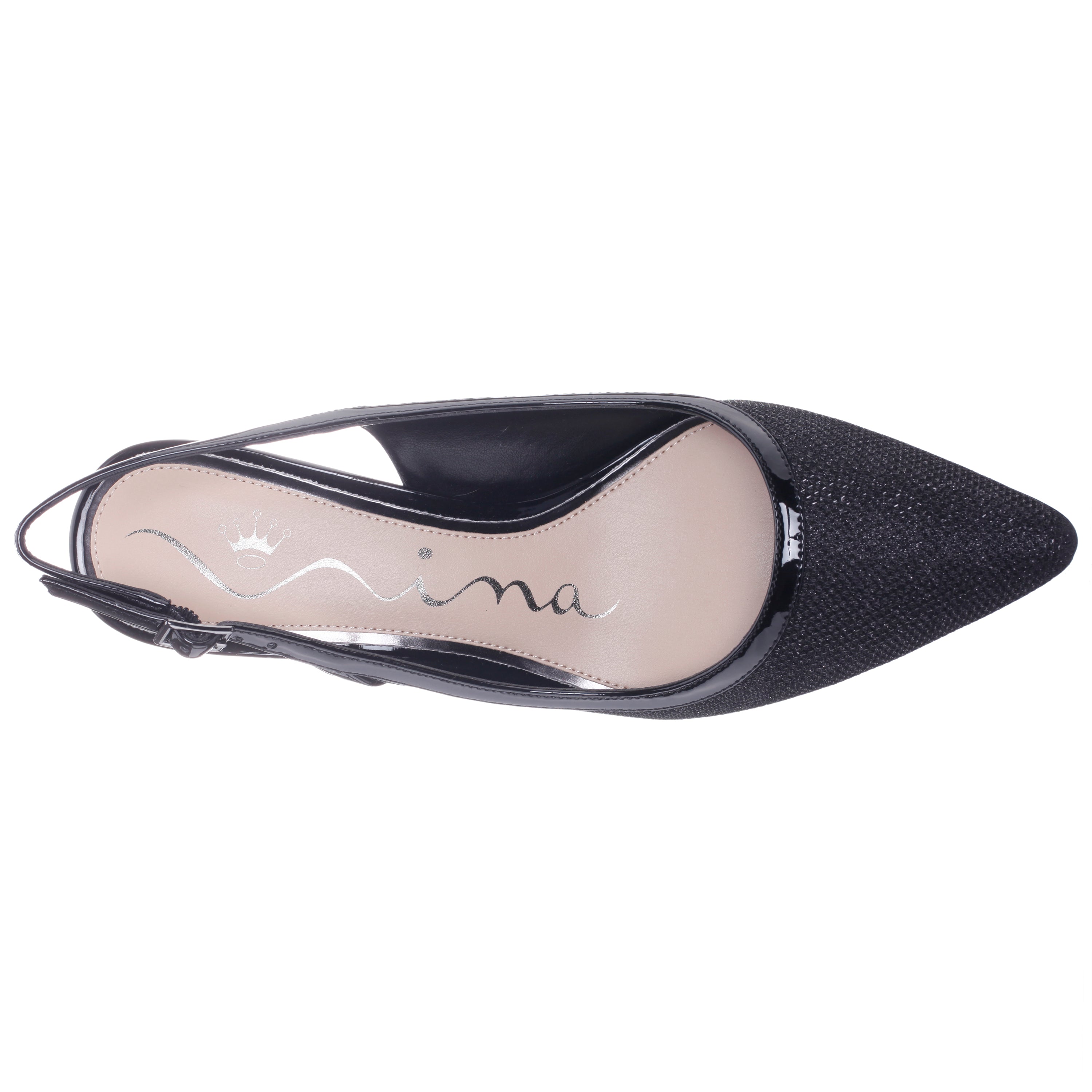 Womens Nazuri Black Mid-Heel Pumps | Nina Shoes