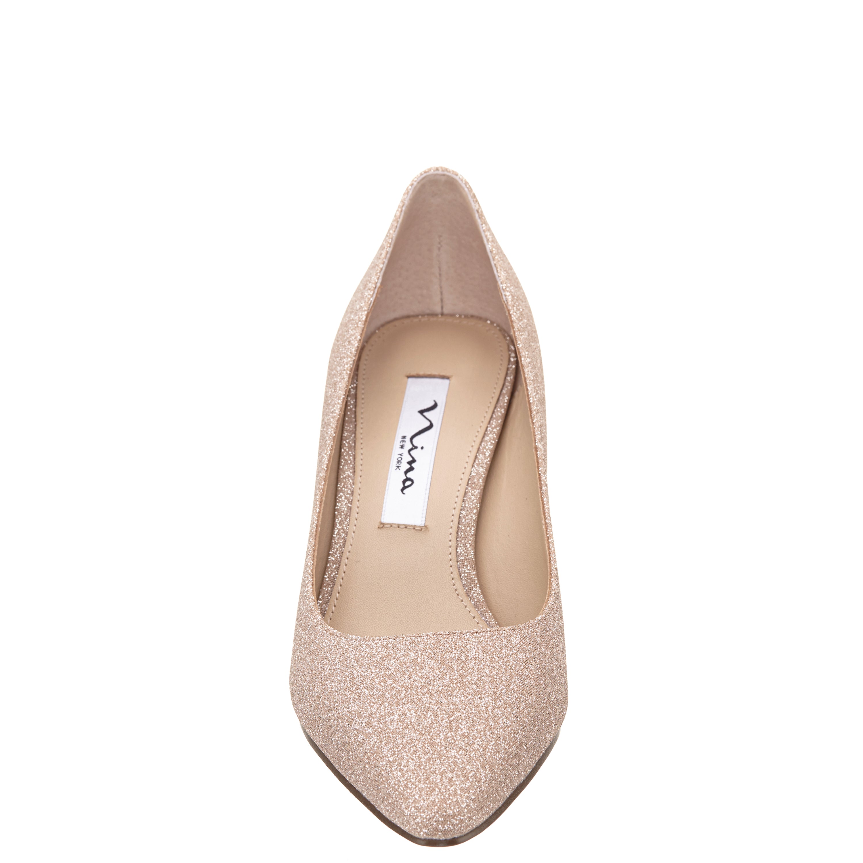 Womens Nina60 Nude Glitter Net Mid-Heel Classic Pump | Nina Shoes
