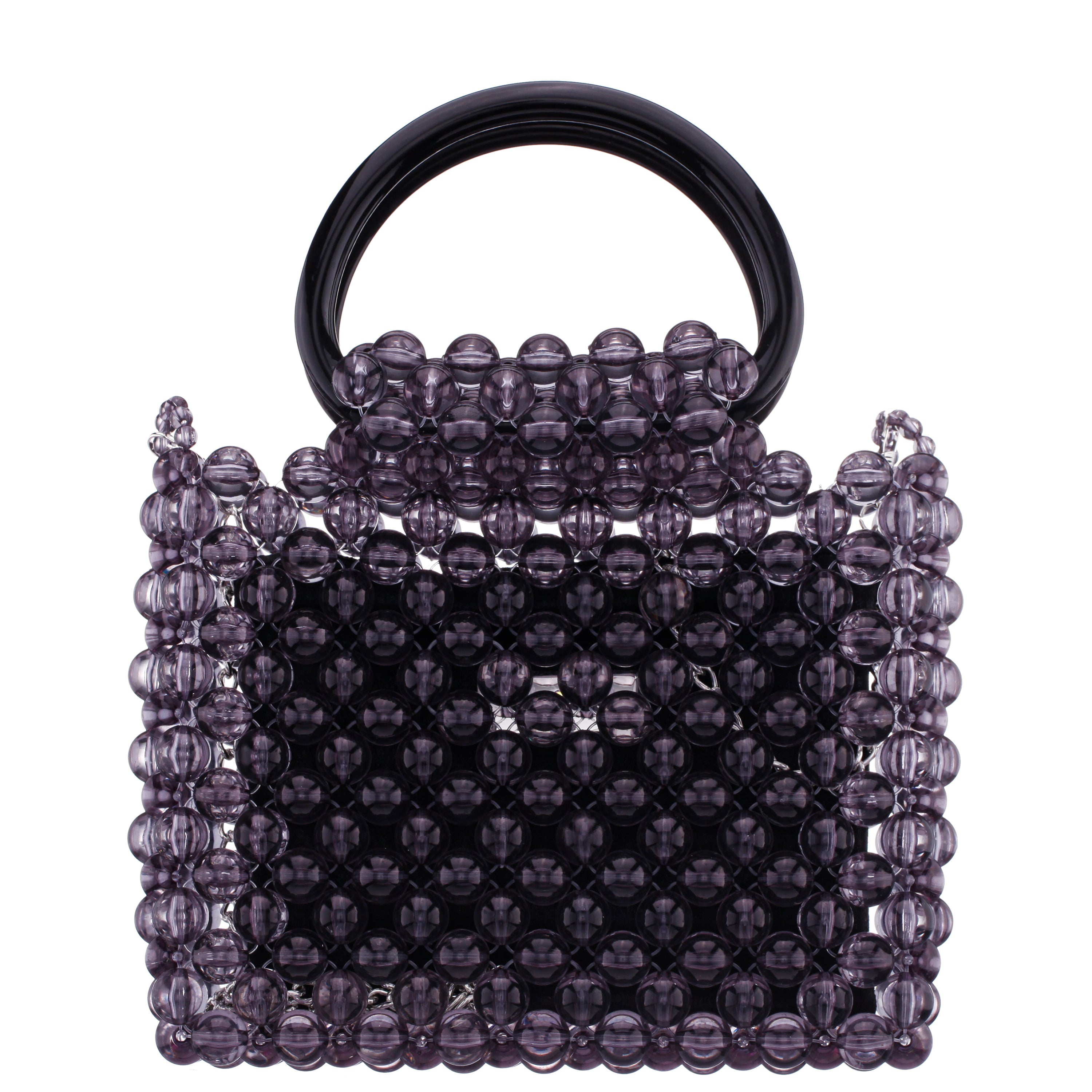 バッグ Nina Womens Nylie Grey Group Translucent Beads Handle Satchel | Nina Shoes