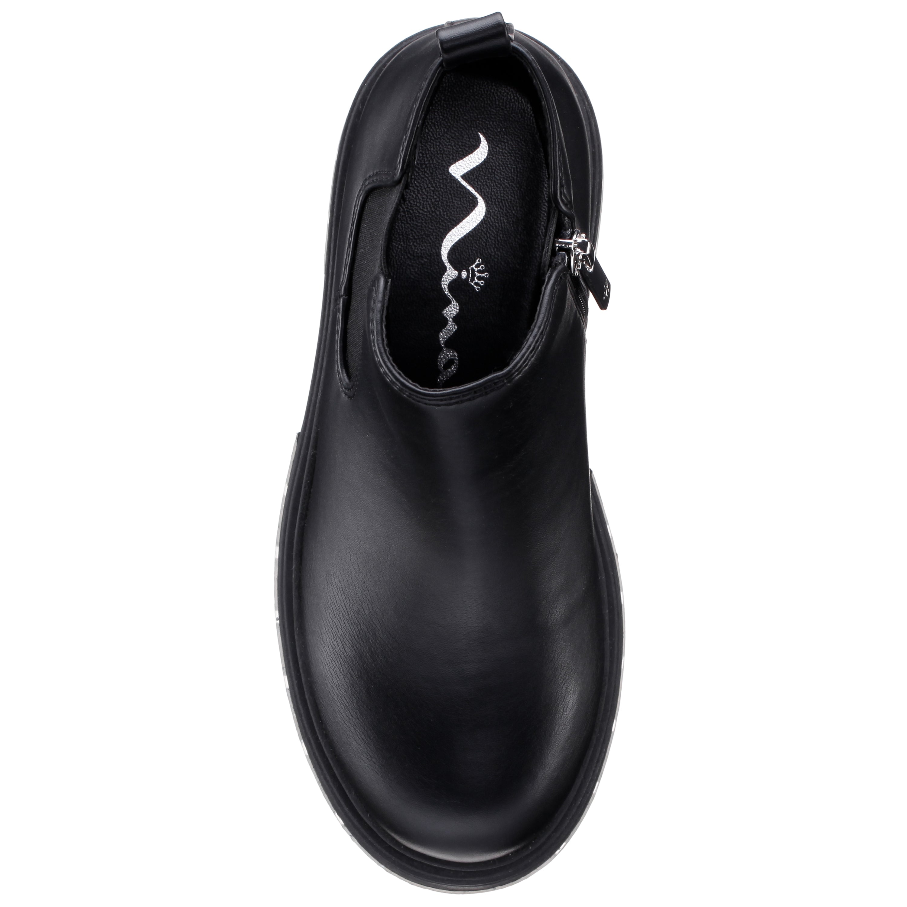 Girls Prisila Black Inside Zip Ankle Boots | Nina Shoes