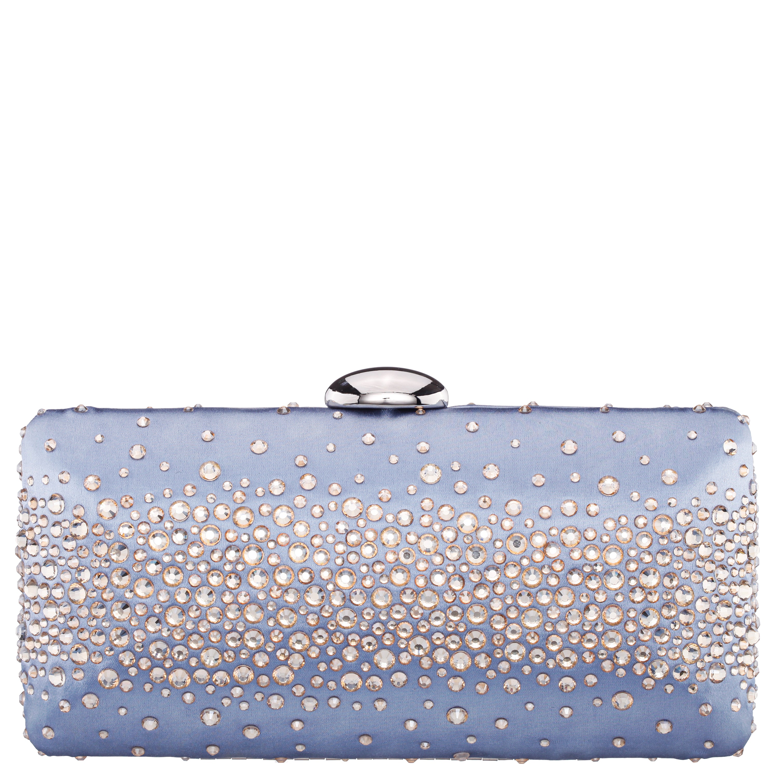 Womens Purity Blue Group Satin/Glass Crystal Minaudiere | Nina Shoes