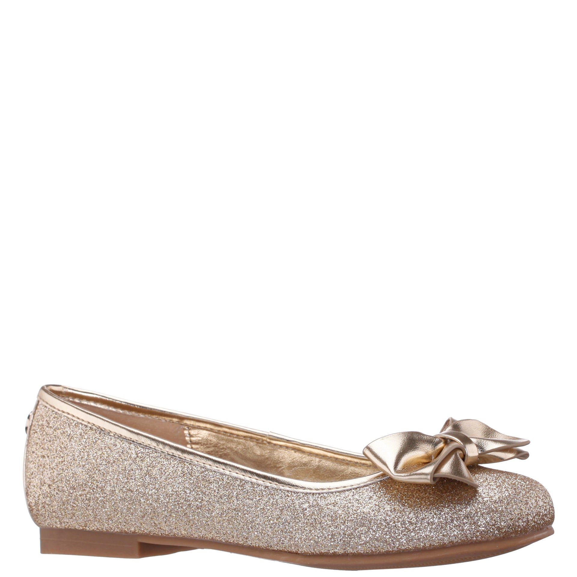 Girls Rose Gold Glitter Ballet Flats Nina Shoes