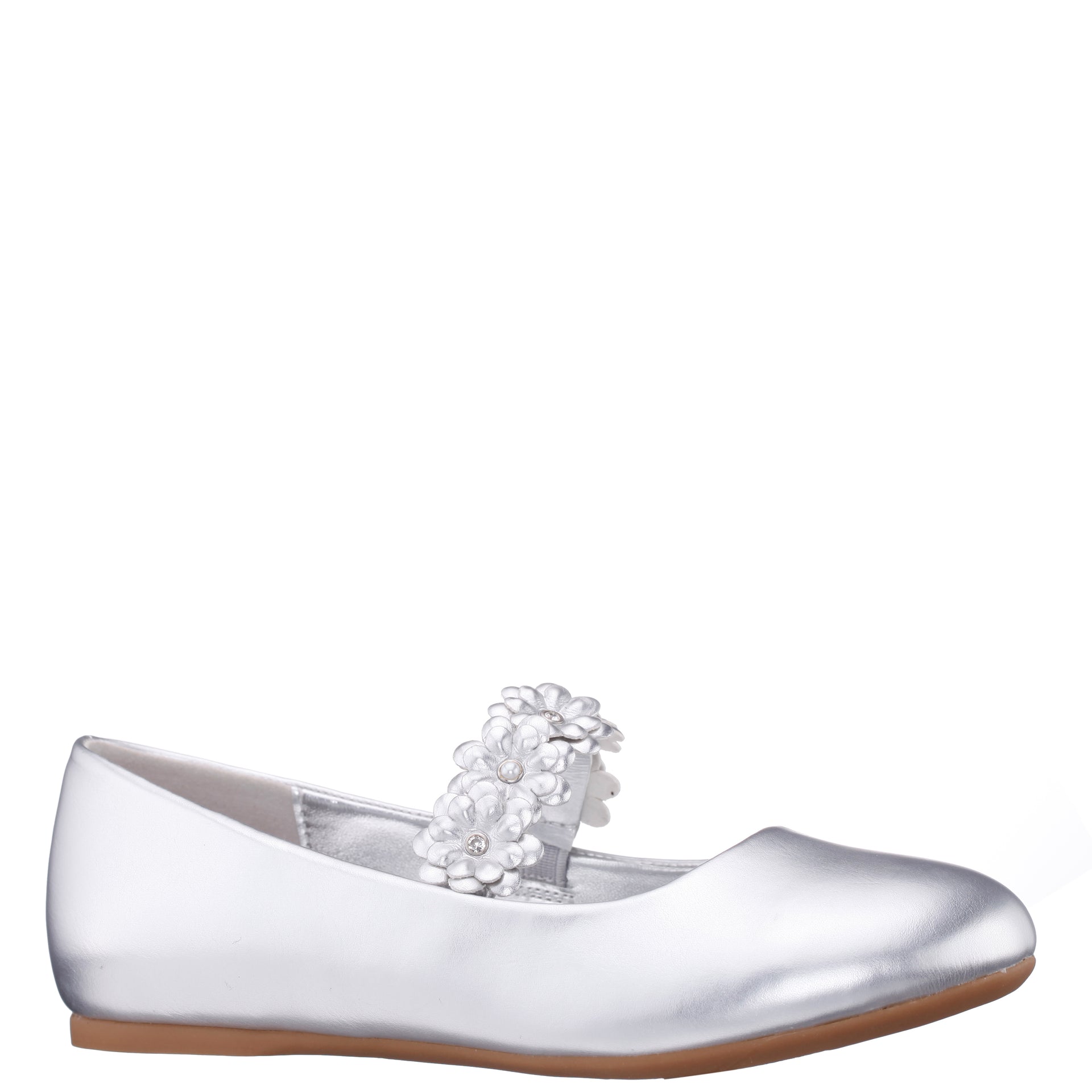 Nina Girls' 1-13 Rozy Ballet Round Toe Dress Shoes - Silver - 6 Nina Girls' 1-13 Rozy Ballet Round Toe Dress Shoes - Silver - 6