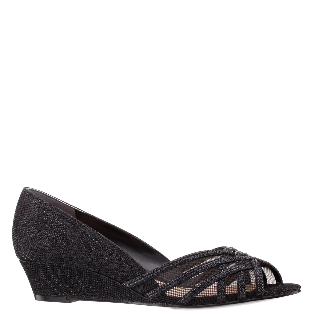 Dressy black 2024 wedge shoes