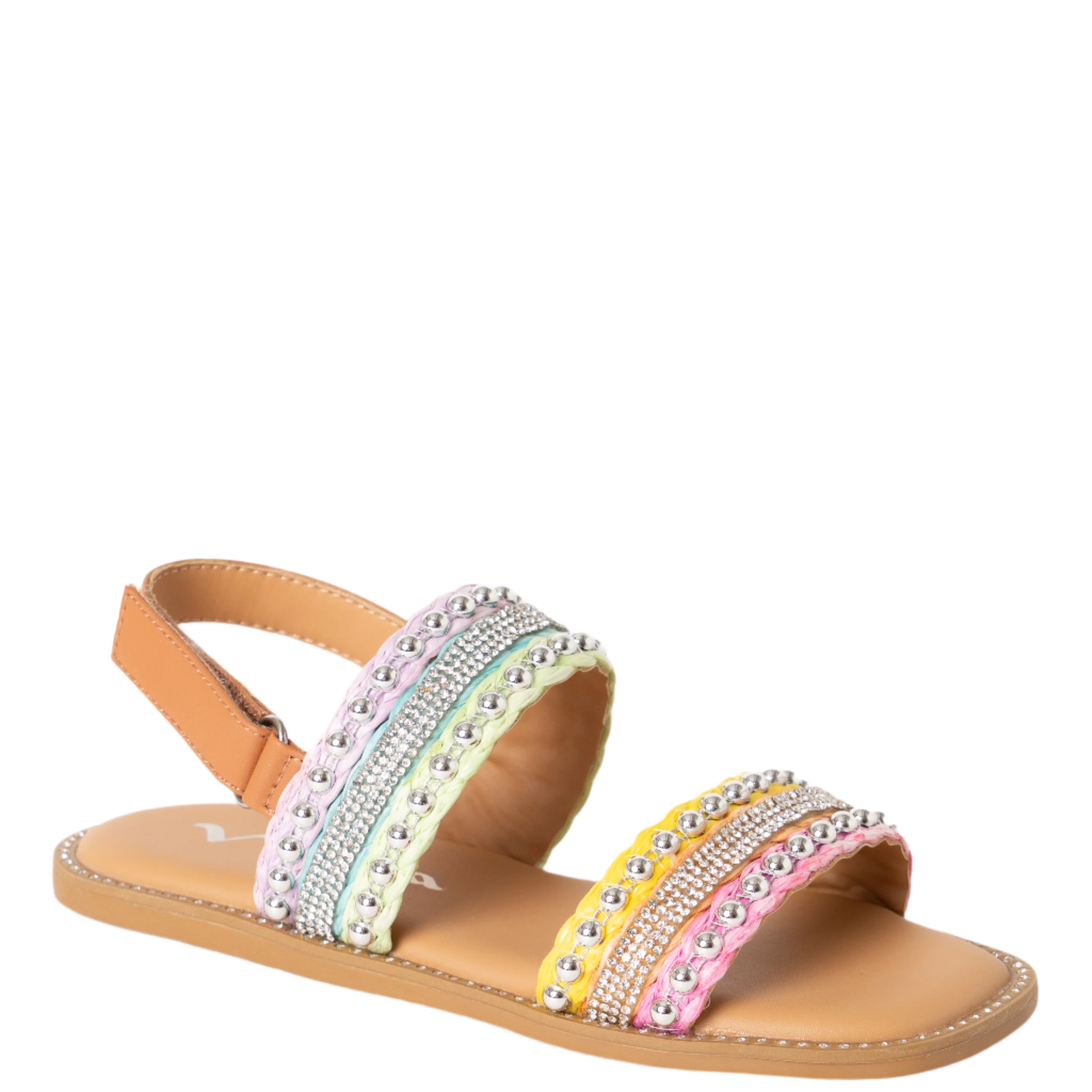 nina品 Girls Suissa Multi Colored Adjustable Strap Sandal | Nina Shoes