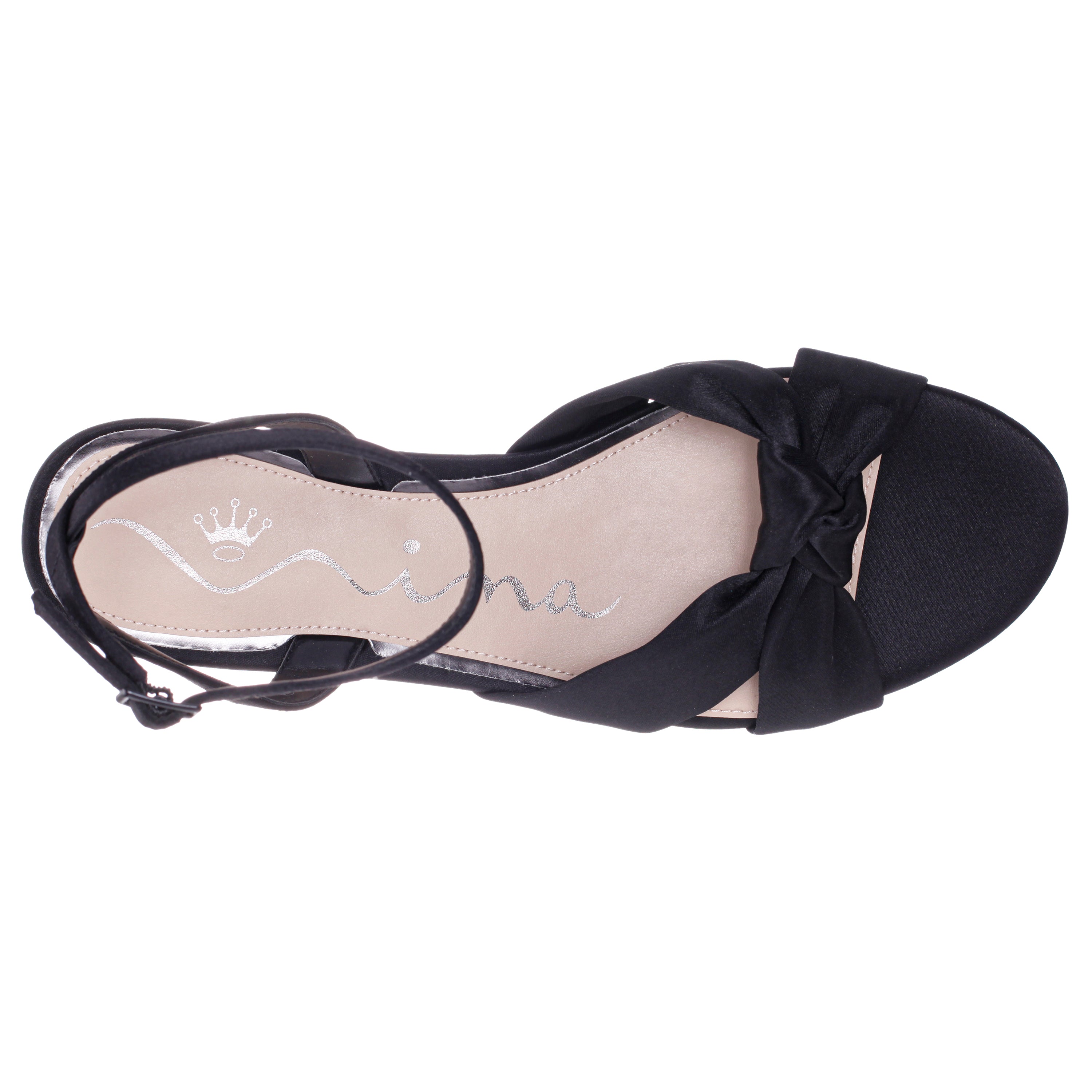 Womens Sulma Black Satin Block-Heel Flat Sandals with Ankle-Strap