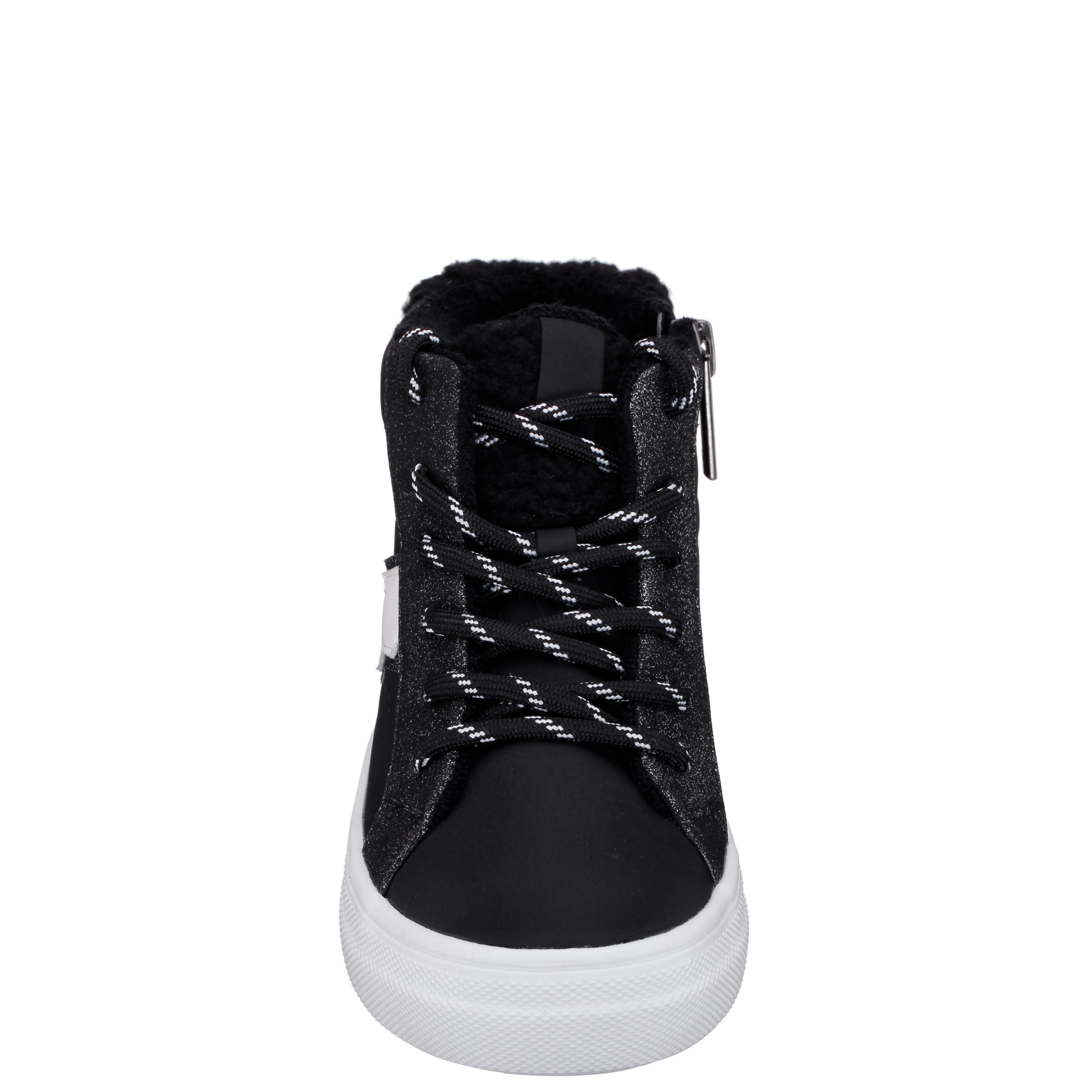 Girls Tricia Black Inside Zip High Top Sneakers | Nina Shoes