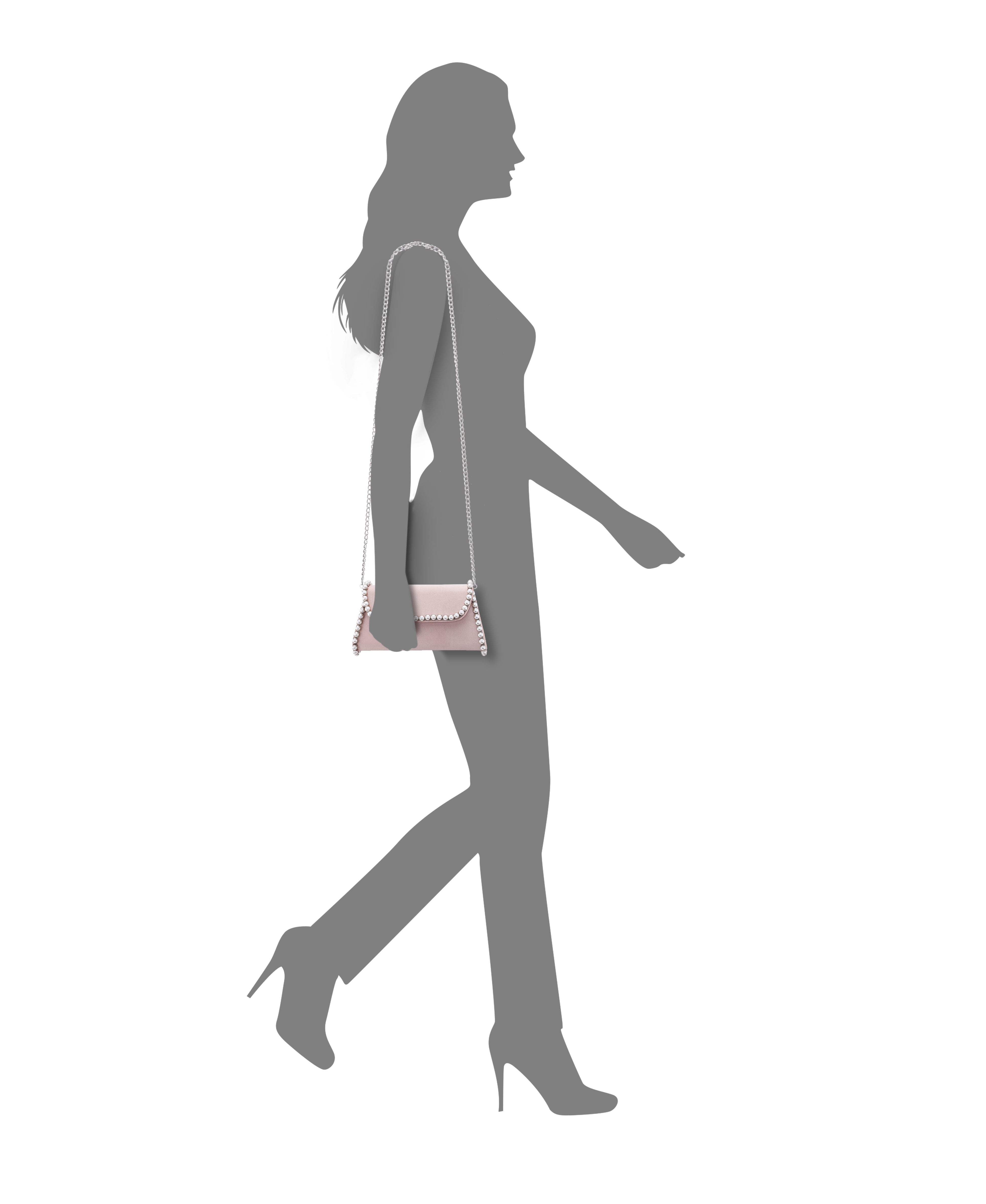 Womens Trysta Pearl Rose Pearl Trim Trapezoid Flap Bag | Nina Shoes