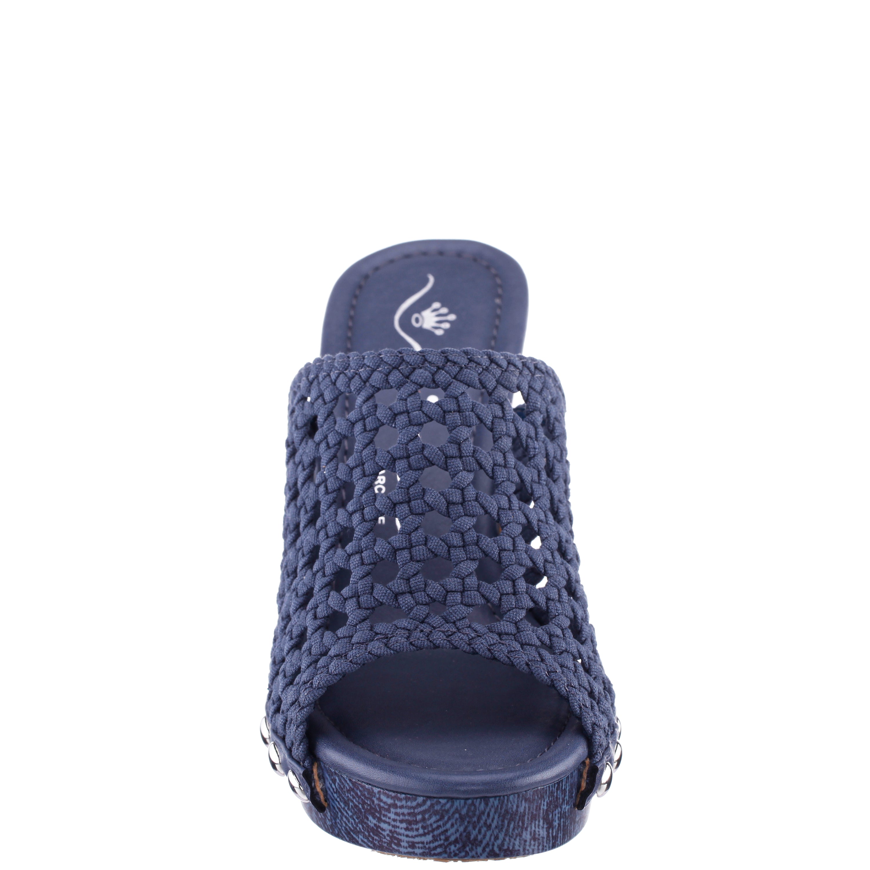 Womens Ursula Blue Slip On High-Heel Platform Sandals | Nina Shoes