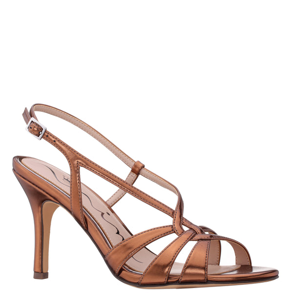 Womens Valley Bronze Metal Glaze High-Heel Sandal | Nina Shoes