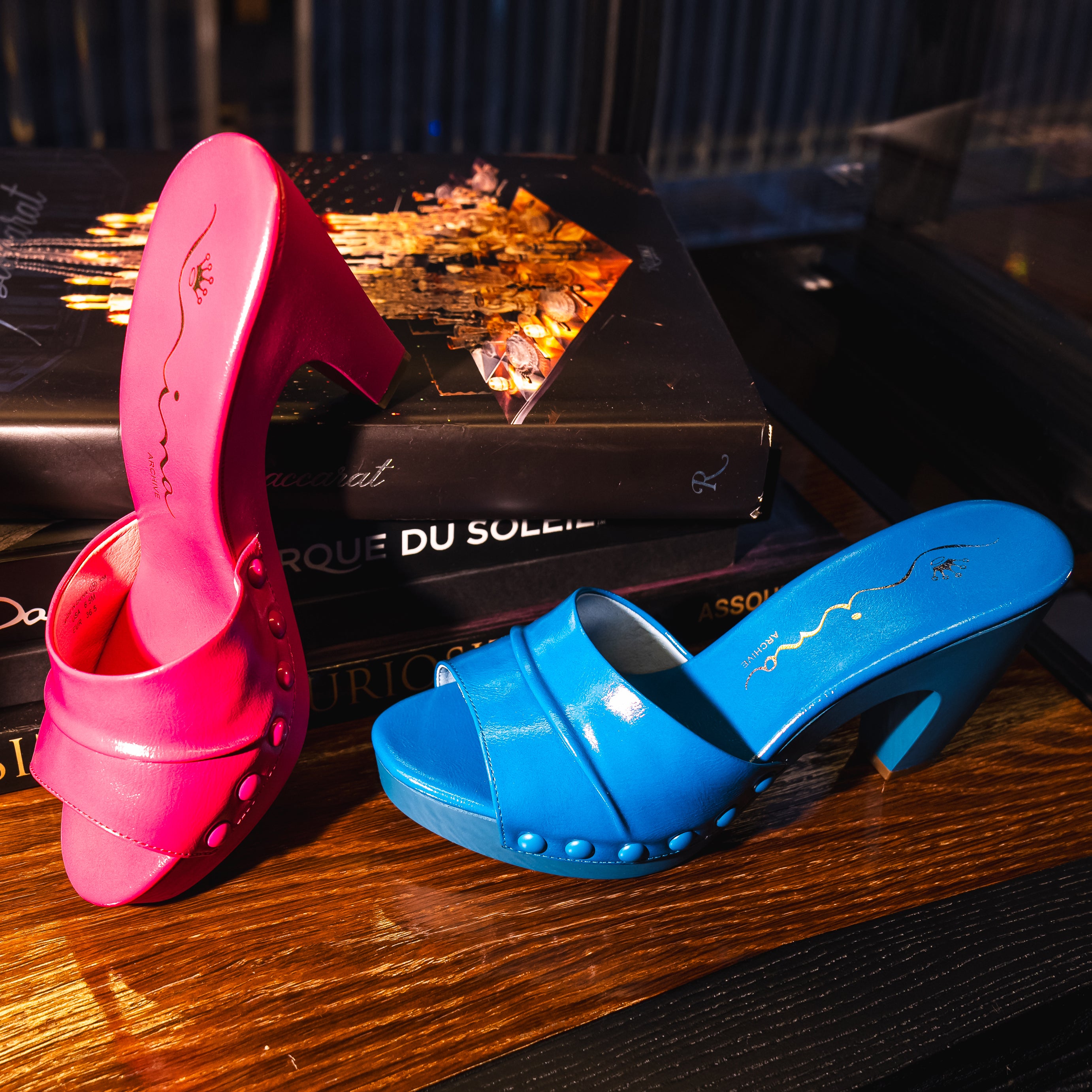 Womens Vibe Blue Slide Sandal On A Platform Bottom | Nina Shoes