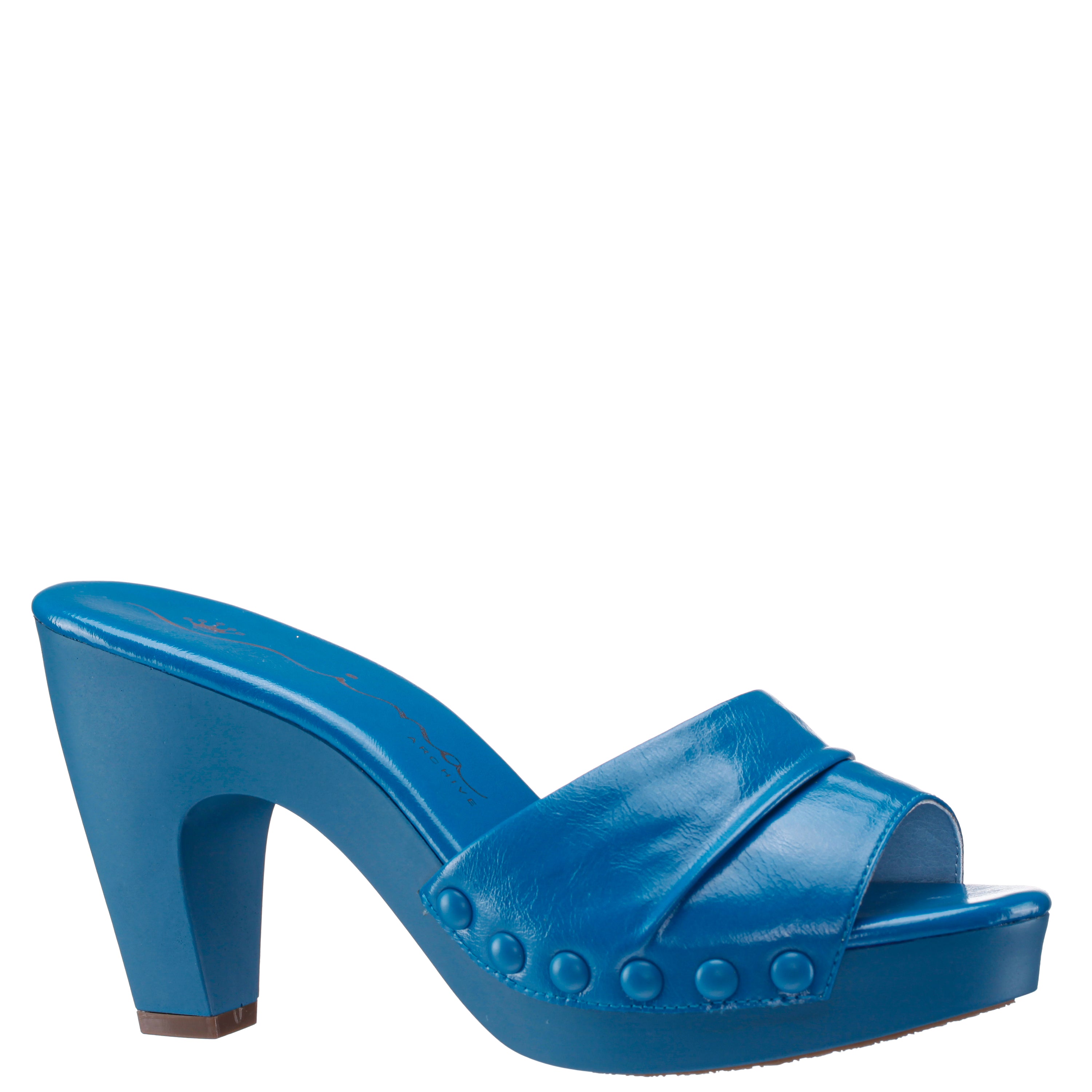 Womens Vibe Blue Slide Sandal On A Platform Bottom | Nina Shoes