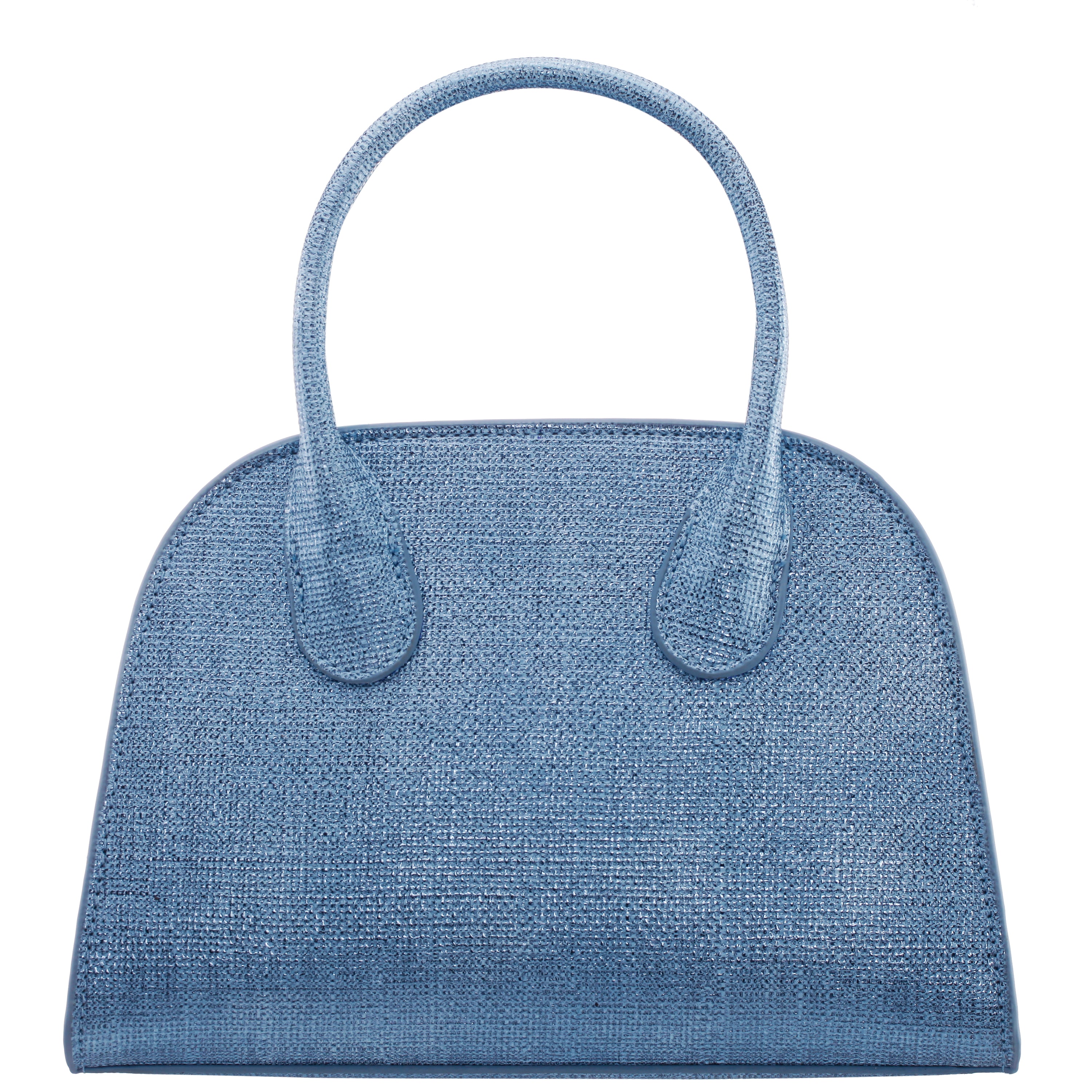 Womens Yorke Blue Metallic Linen PU Handle Bag | Nina Shoes