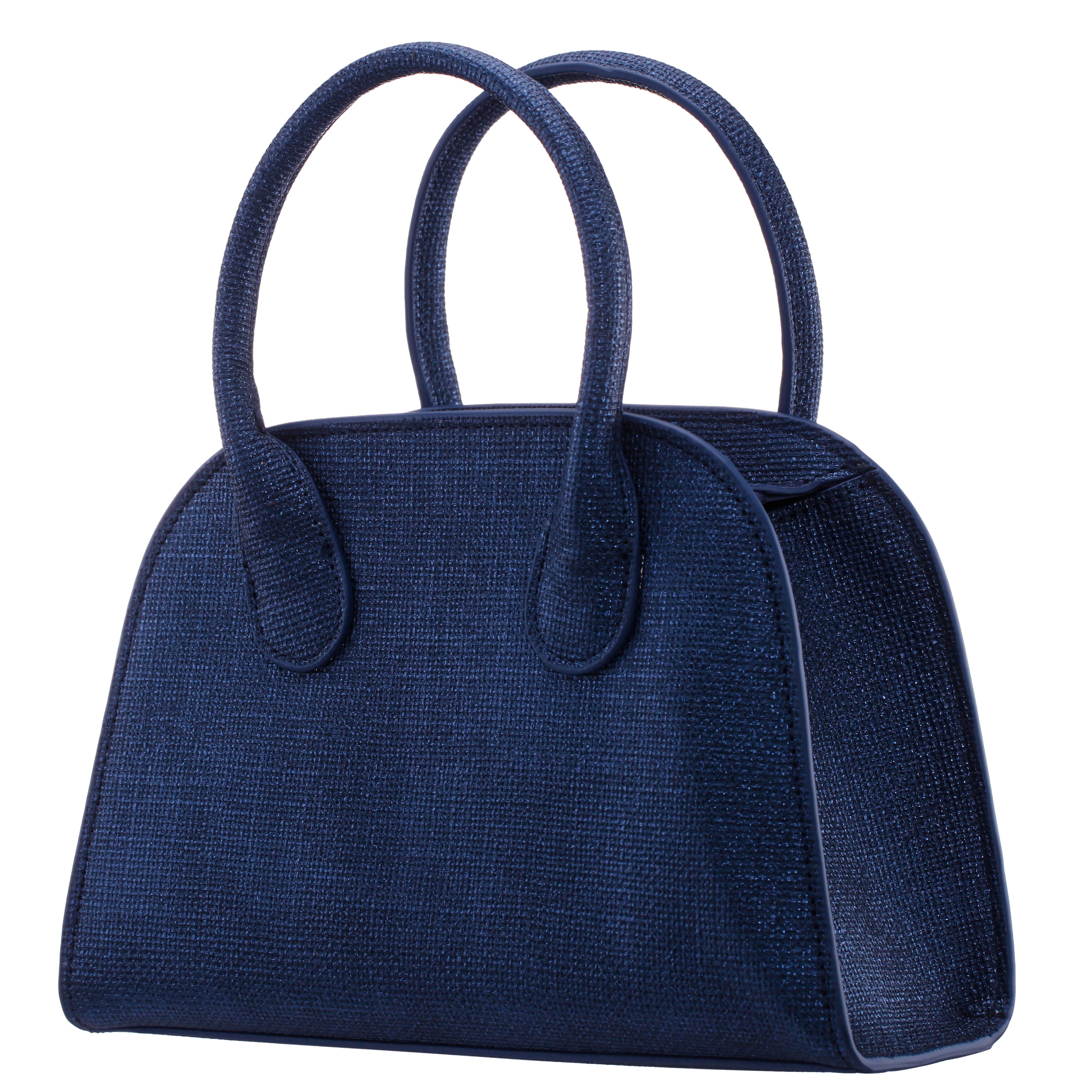 Womens Yorke Blue Metallic Linen PU Handle Bag | Nina Shoes