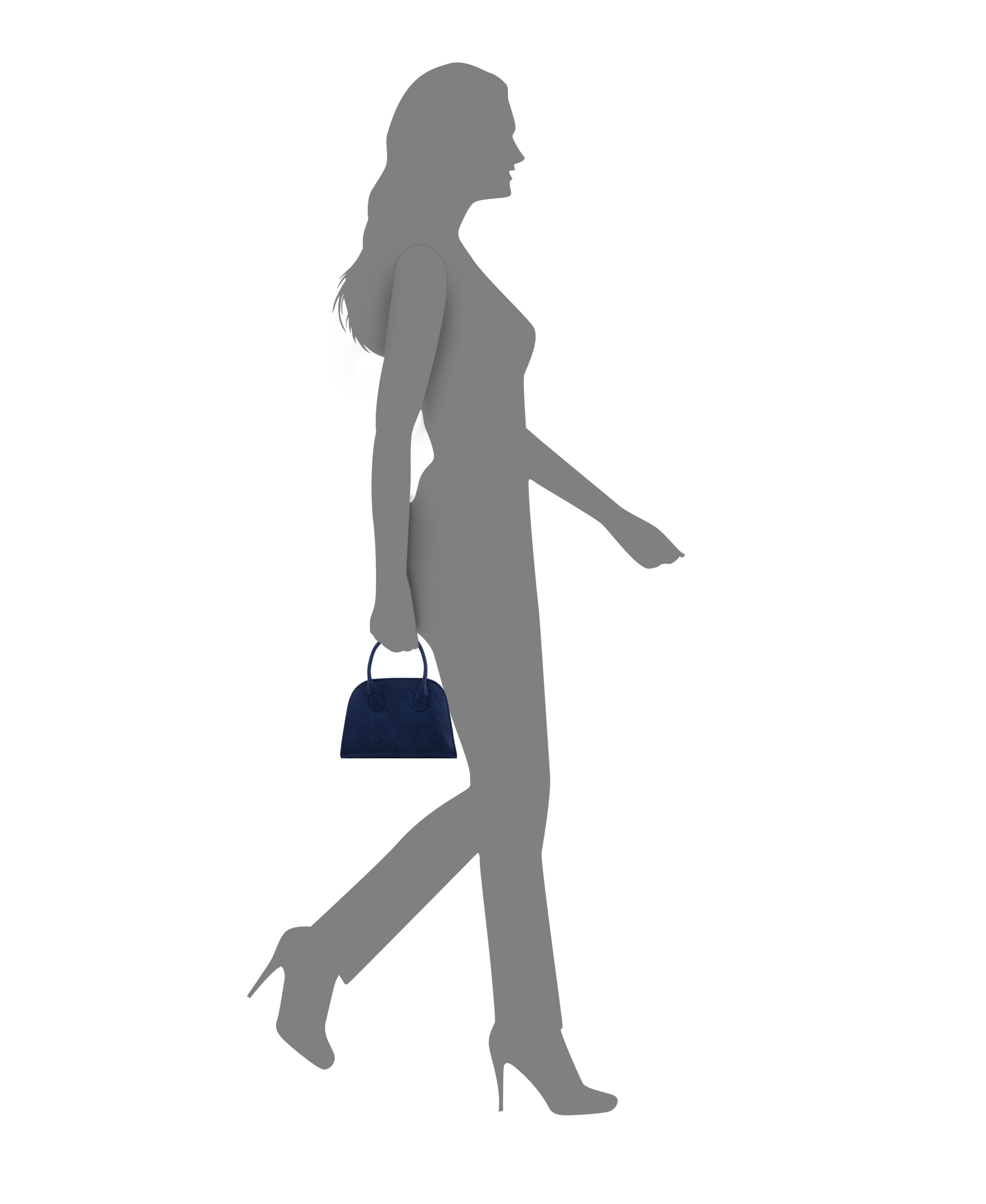Womens Yorke Blue Metallic Linen PU Handle Bag | Nina Shoes