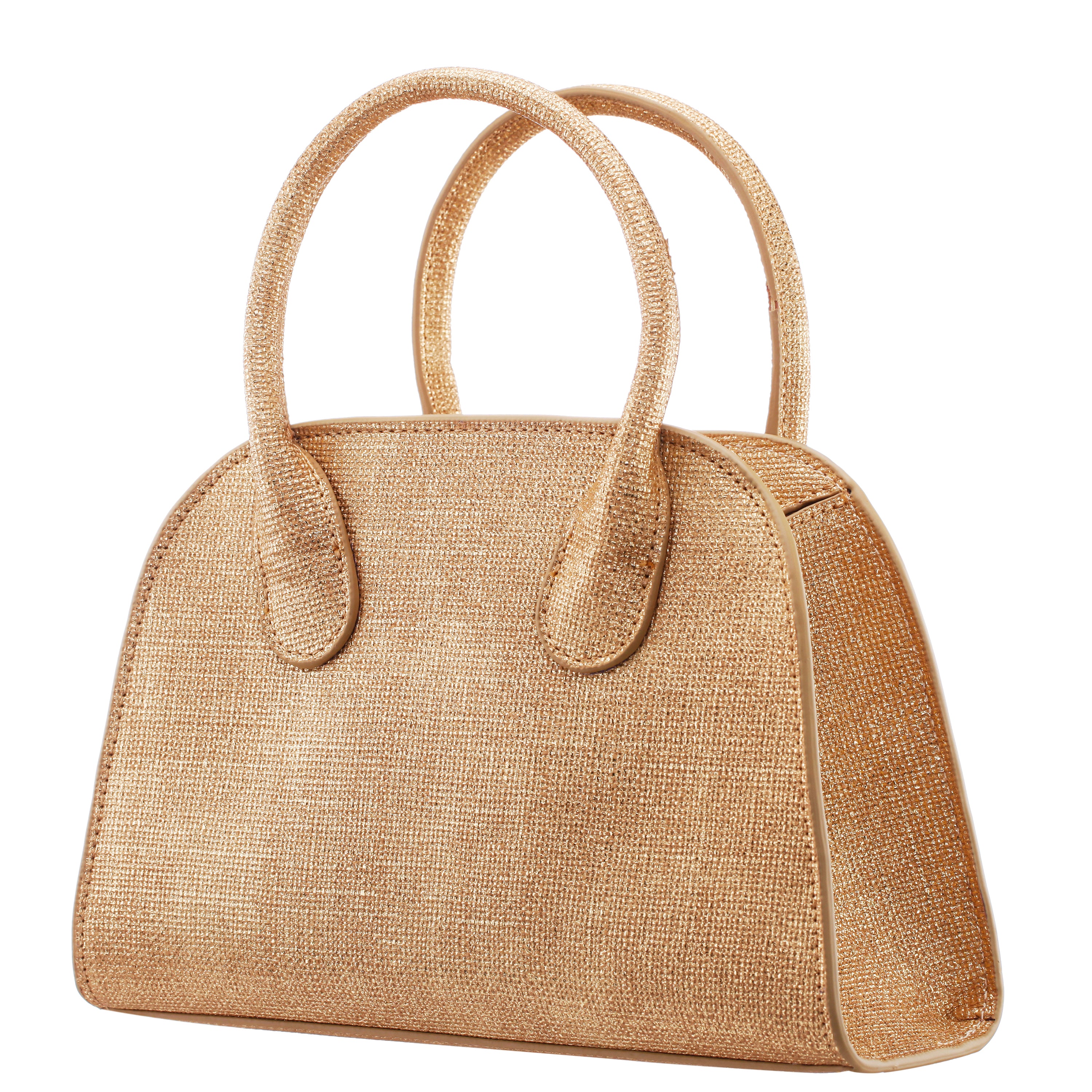 Womens Yorke Pure Gold Metallic Linen PU Handle Bag | Nina Shoes