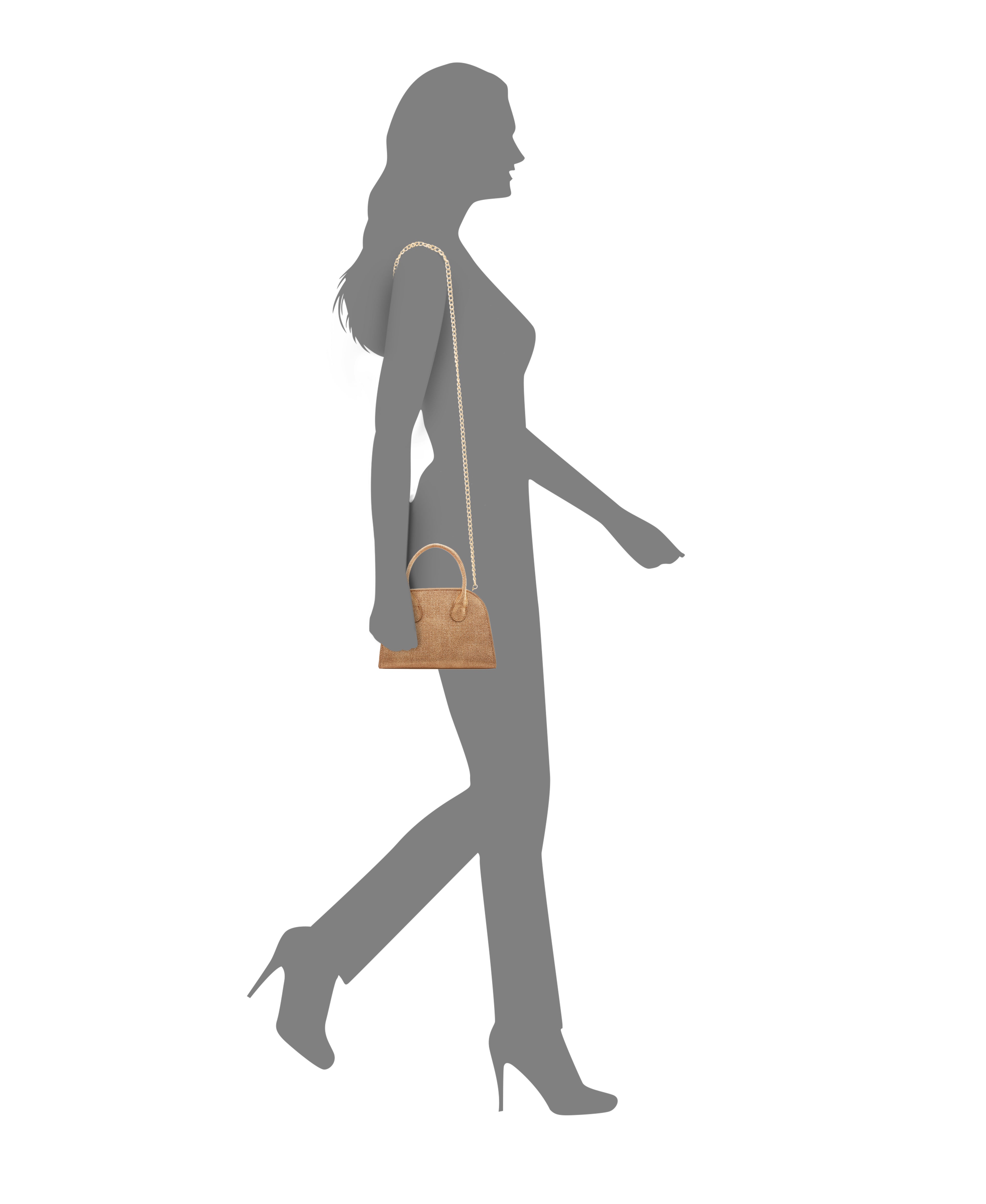 Womens Yorke Pure Gold Metallic Linen PU Handle Bag | Nina Shoes