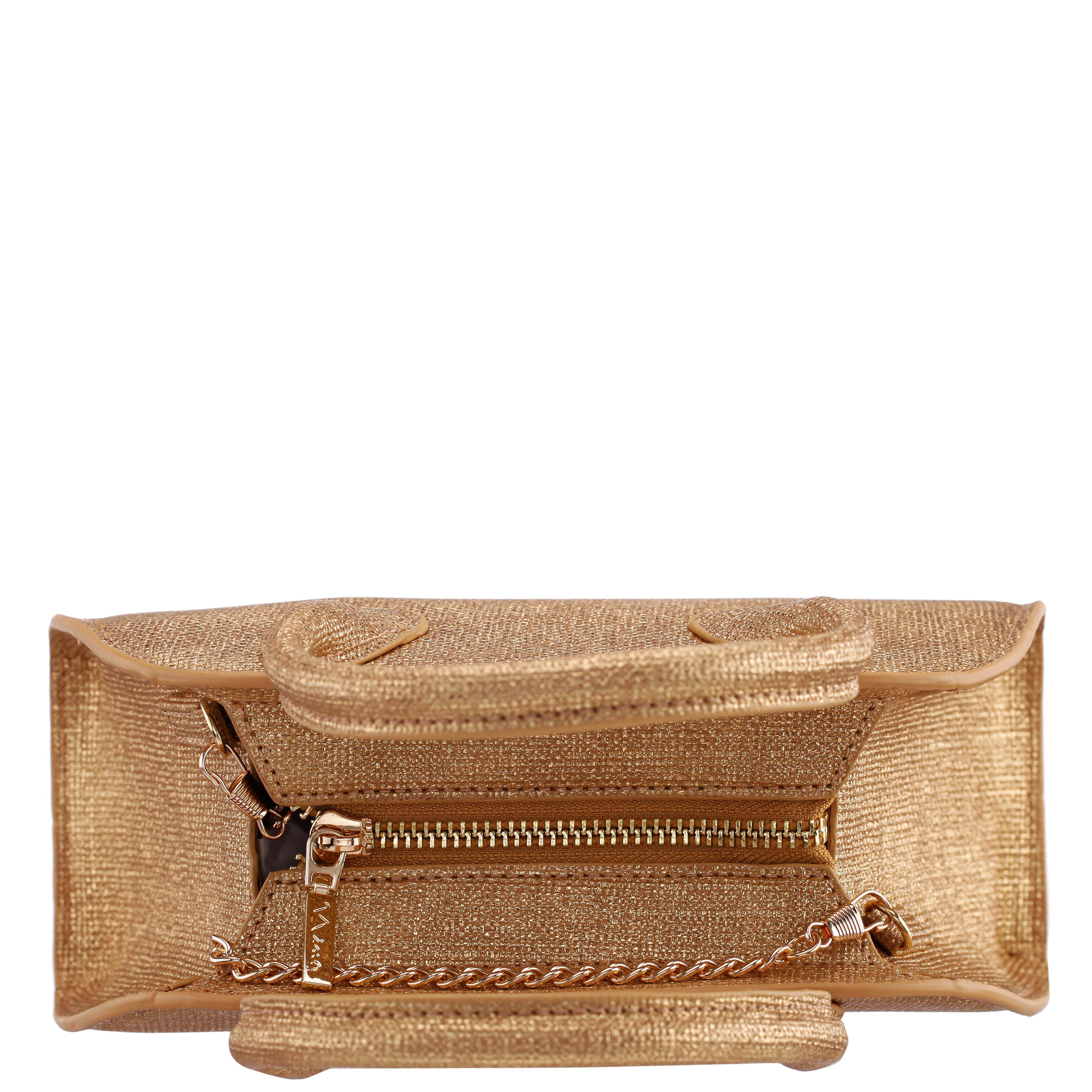Womens Yorke Pure Gold Metallic Linen PU Handle Bag | Nina Shoes