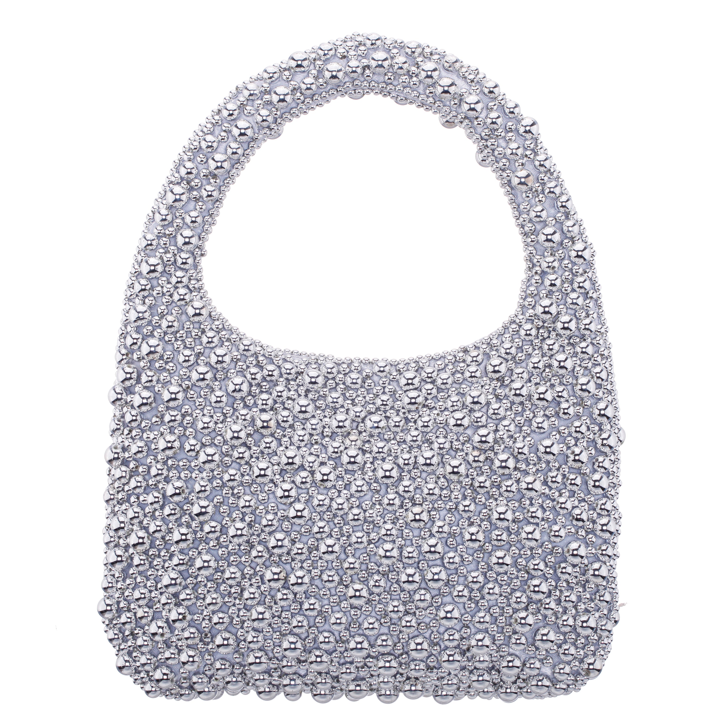 Womens Zariah Silver Plastic Beads Hobo Bag | Nina Shoes