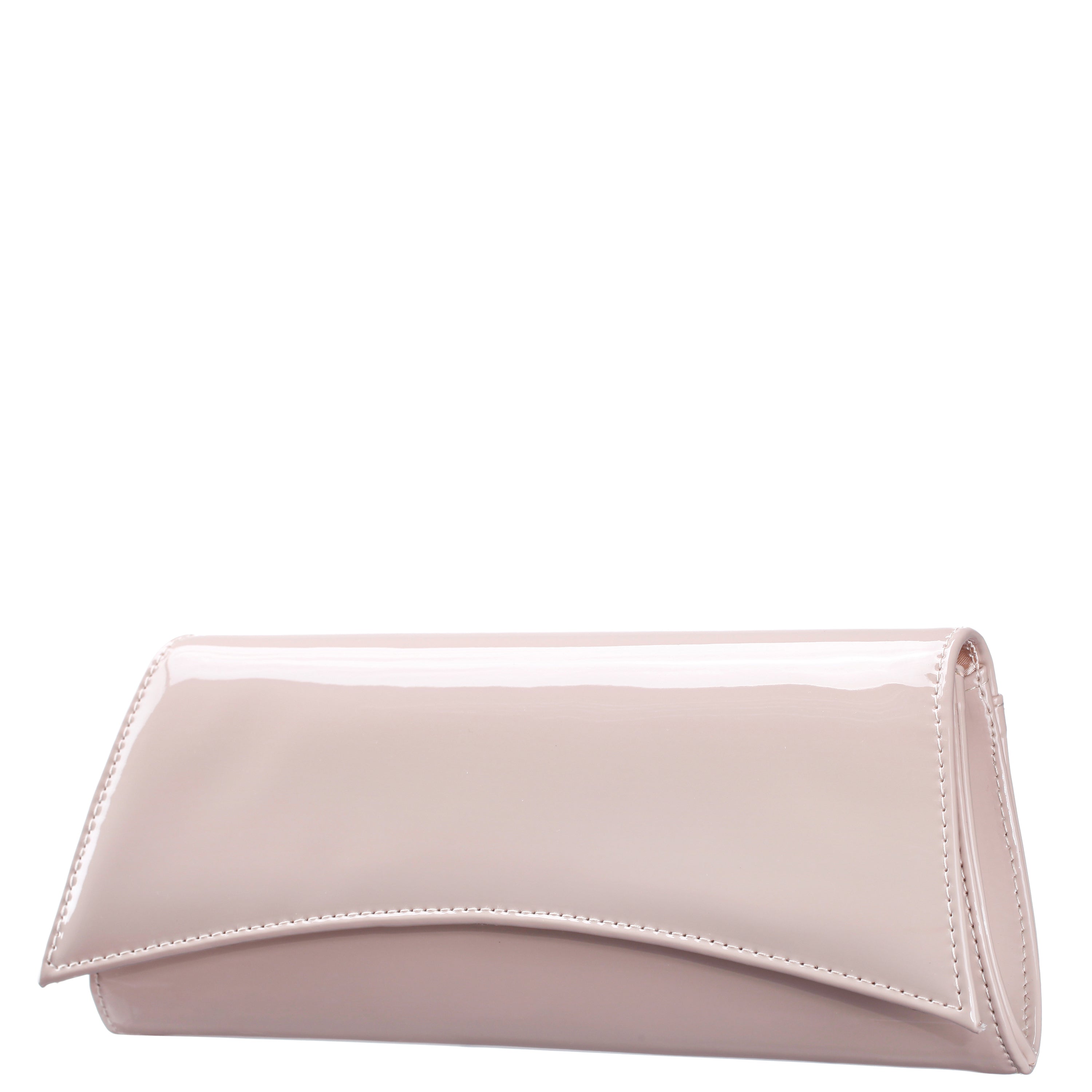 Womens Zoey-P Beige Patent PU Clutch | Nina Shoes