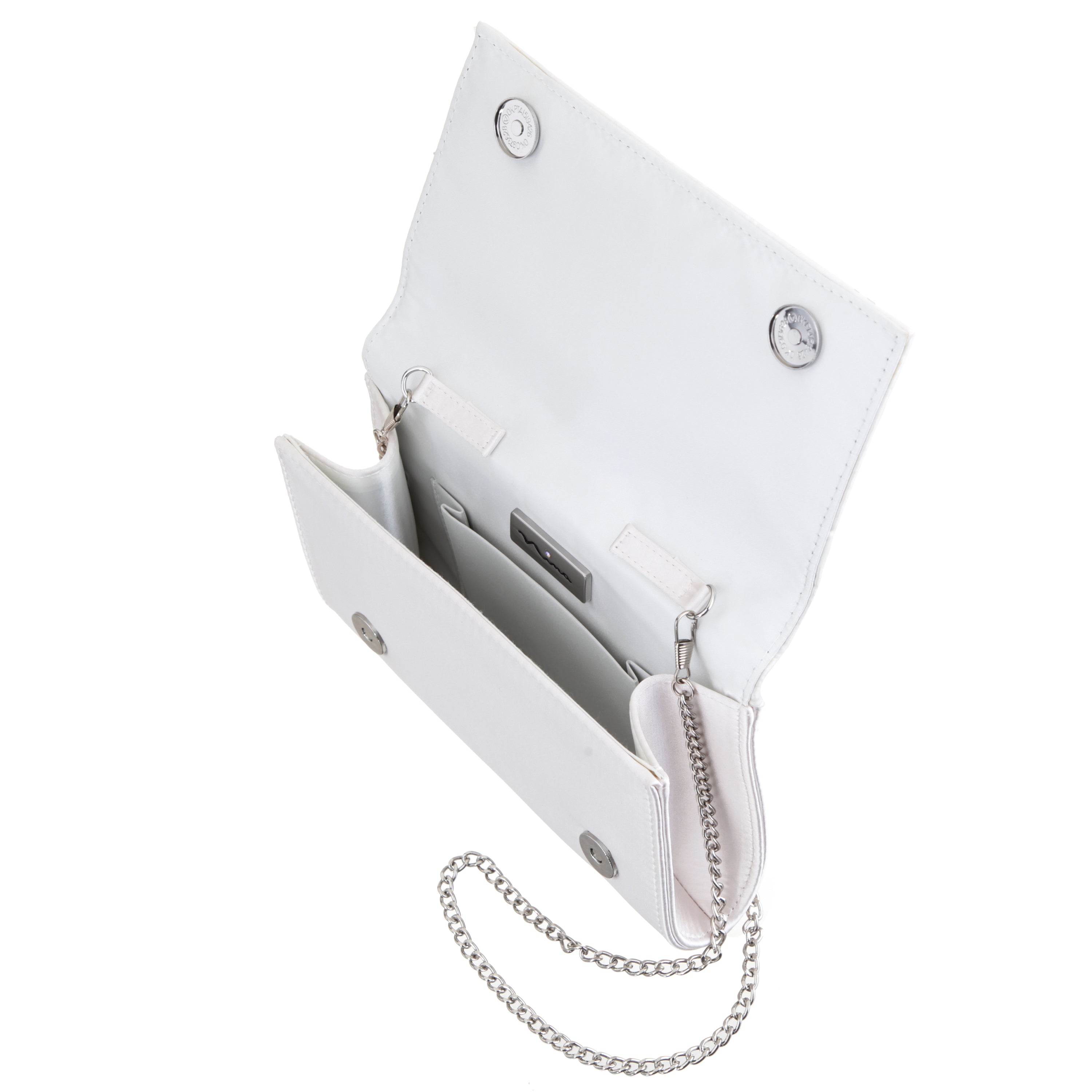 ニコ Womens Zoria Beige Chiffon/Satin/Glass Crystal Clutch | Nina Shoes