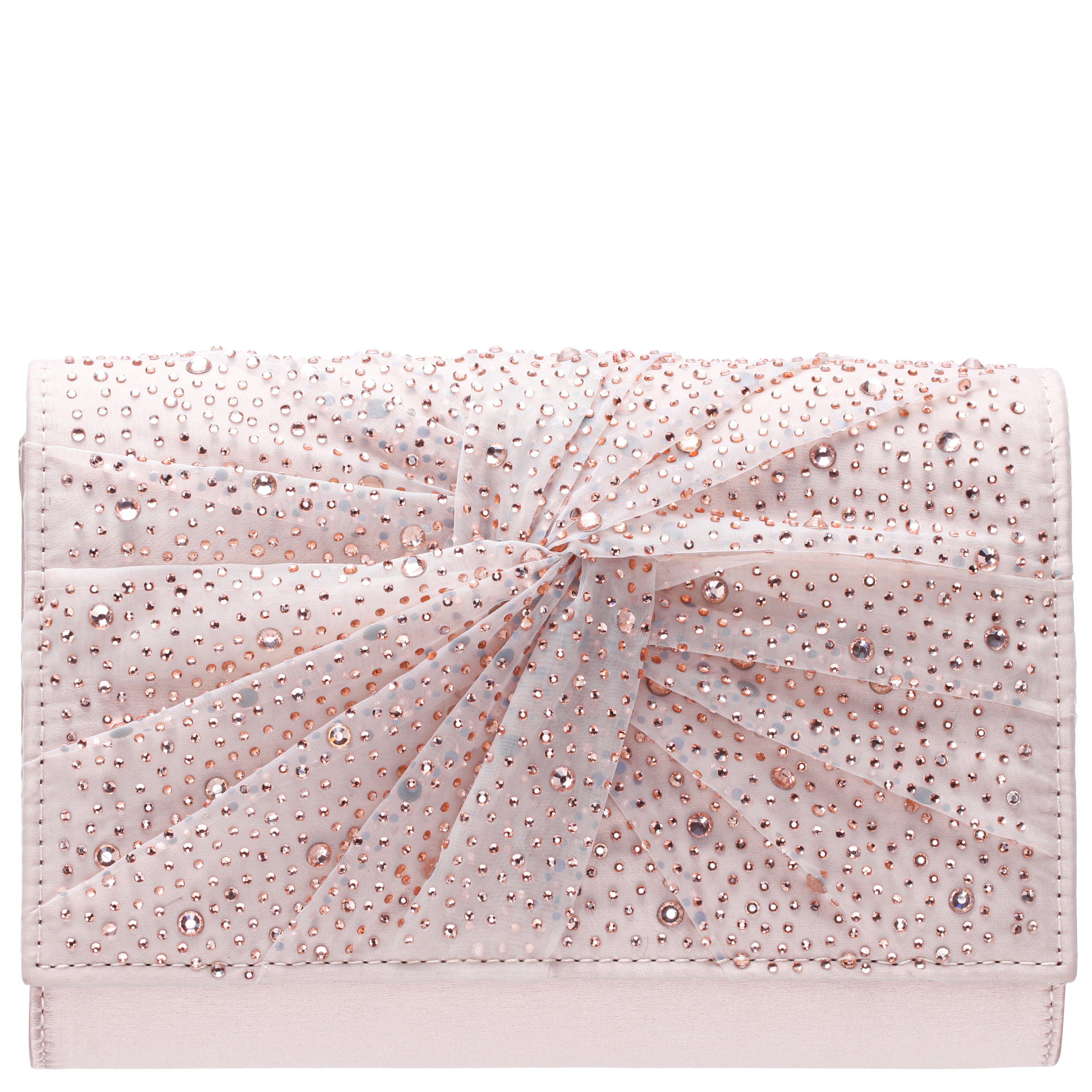 Womens Zoria Pearl Rose Chiffon/Satin/Glass Crystal Clutch | Nina