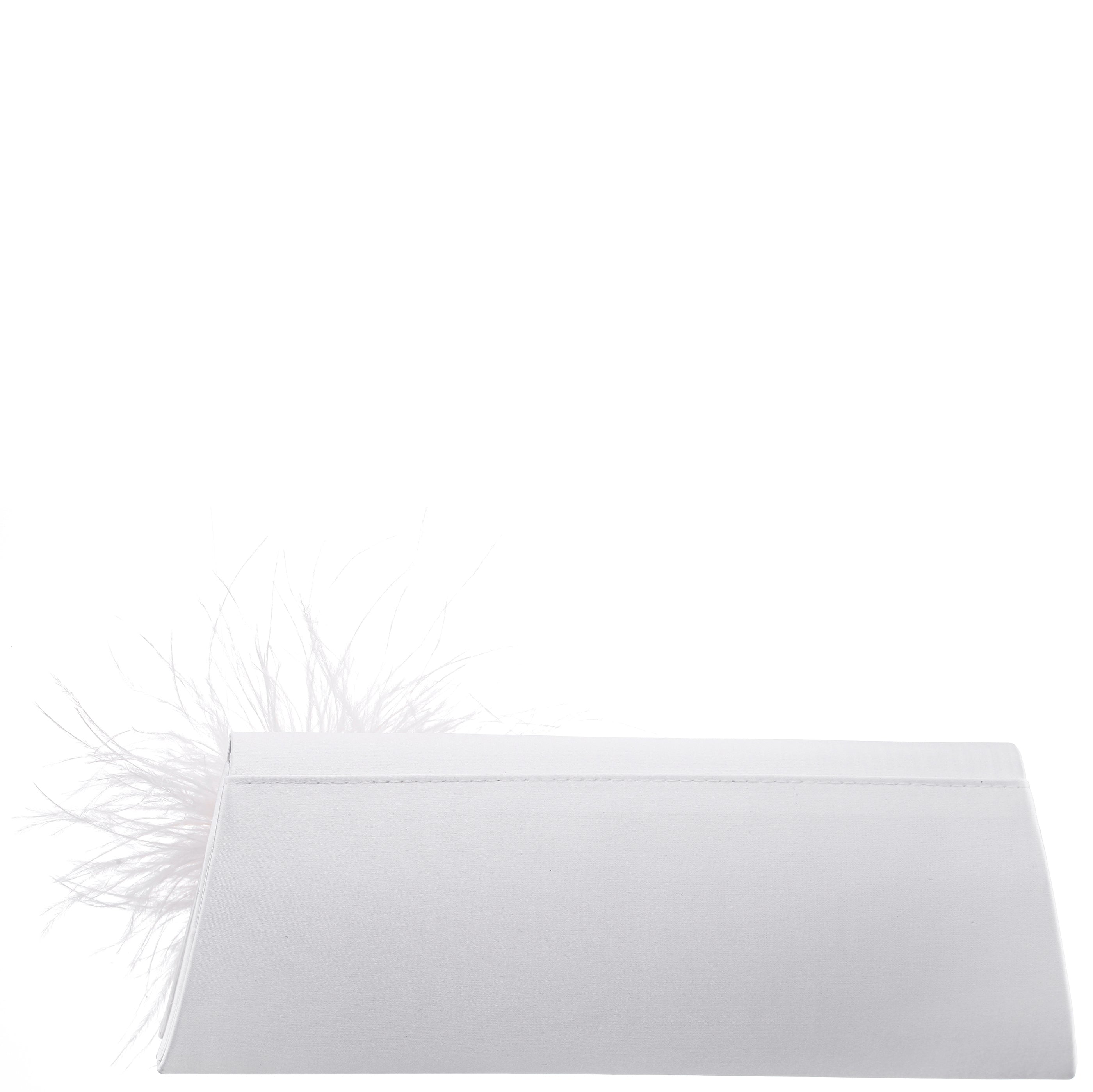 Womens Zosia White Satin Foldover Clutch | Nina Shoes
