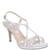 Womens Blossom Silver Metallic Slingback High-heel Platform Dressy