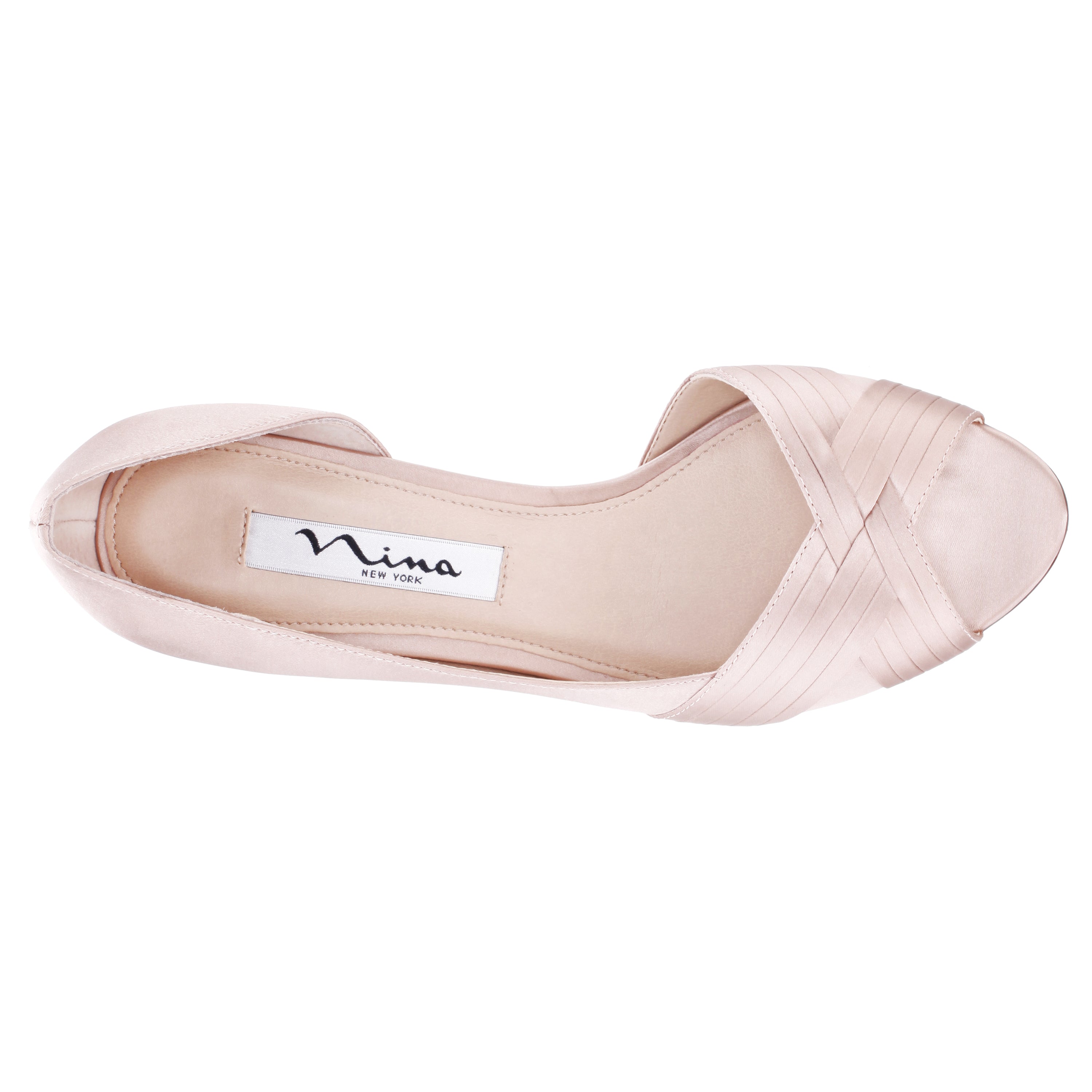 Womens Contesa Pearl Rose Satin D'Orsay Mid-Heel Pumps with a Peep