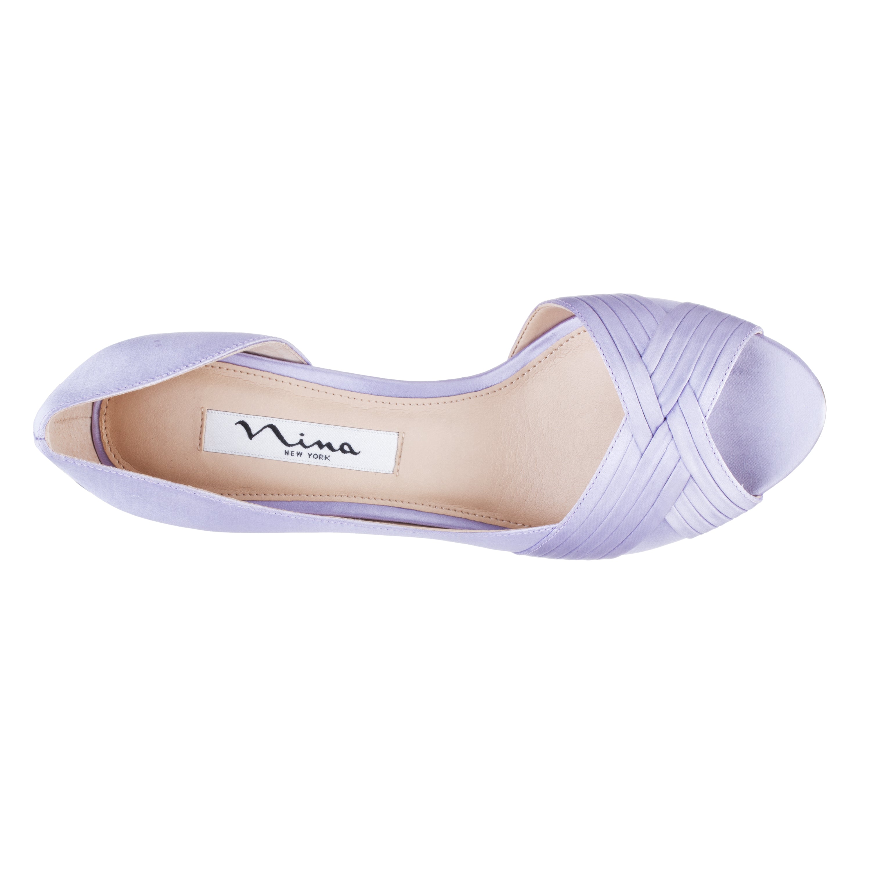 Womens Contesa Purple Satin D'Orsay Mid-Heel Pumps with a Peep-Toe